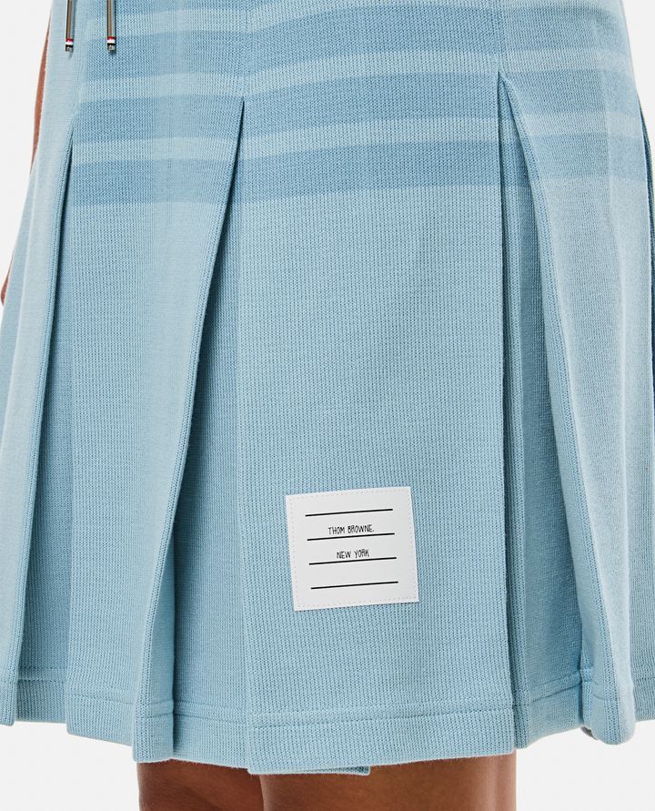 Thom Browne o1s22i1n0924 Knitted 4-Bar Pleated Skirts in Light Blue Size 28" / US 6 / IT 42 - 4 Thumbnail