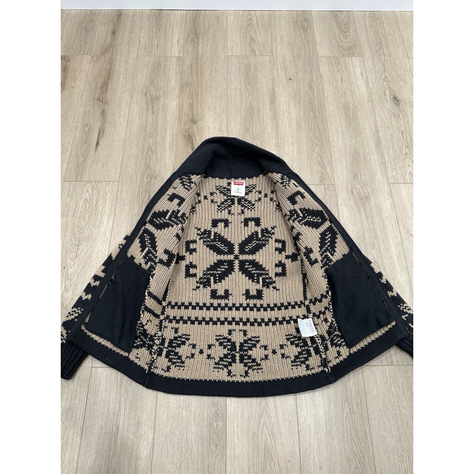 Levi's Levi’s Sweater Cardigan Women’s Medium Wool Blend Zip Multicolor Aztec Heavy Knit Fair Isle Casual Bohemian Pockets Size M / US 6-8 / IT 42-44 - 7 Thumbnail