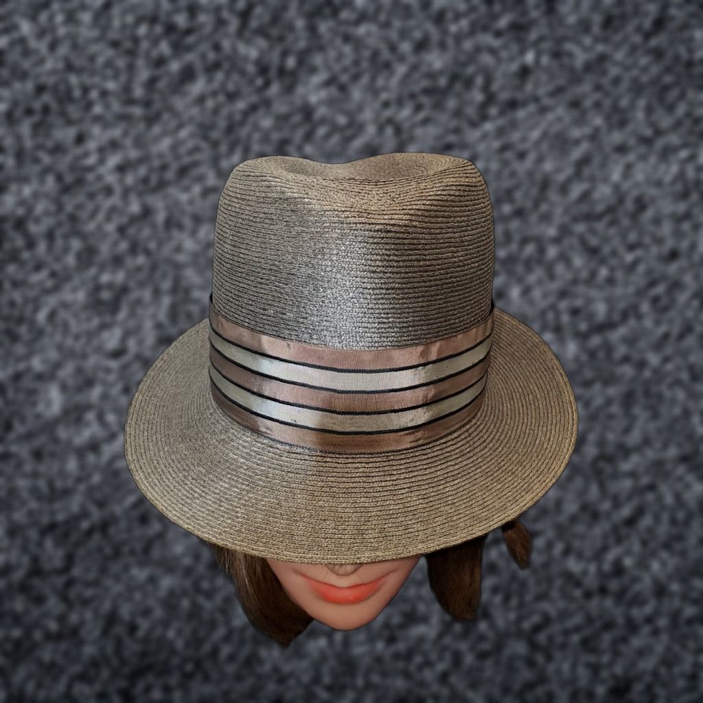 Stetson VINTAGE Stetson Medalist Panama Wide Brim Pinched Crown Hat - Size 7 - Brown Mens Hat Panama 80s Wide Brim Stetson Medalist Vintage Men's Hat Size ONE SIZE - 1 Thumbnail