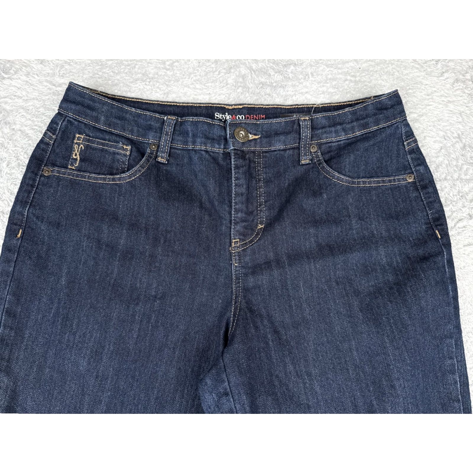Vintage Style&co Jeans Capri Womens 10 Blue Dark Wash Mid Rise Denim Stretch 30x23 Size 32" / US 10 / IT 46 - 4 Thumbnail