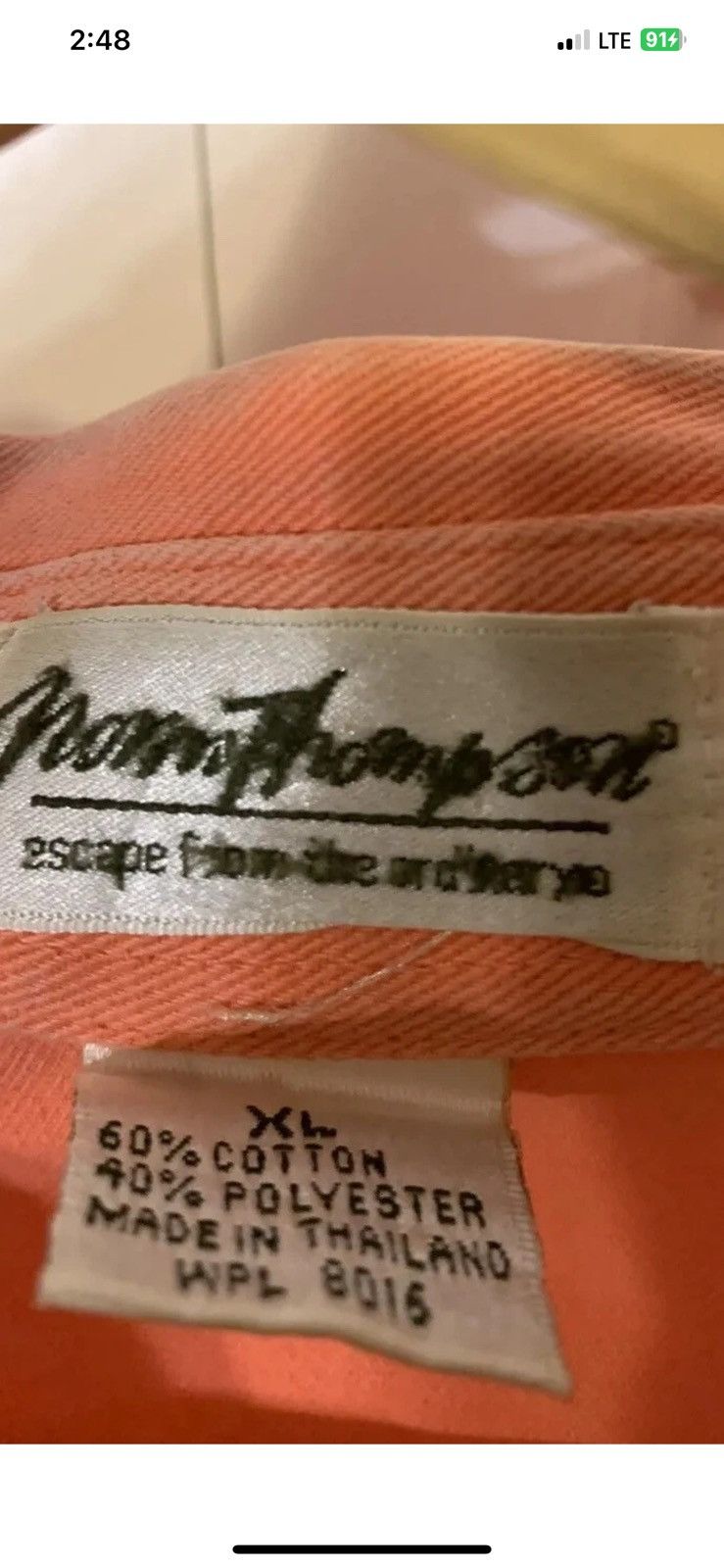 Norm Thompson Vtg Norm Thompson mens sz XL orange button shirt polo Size US XL / EU 56 / 4 - 2 Thumbnail