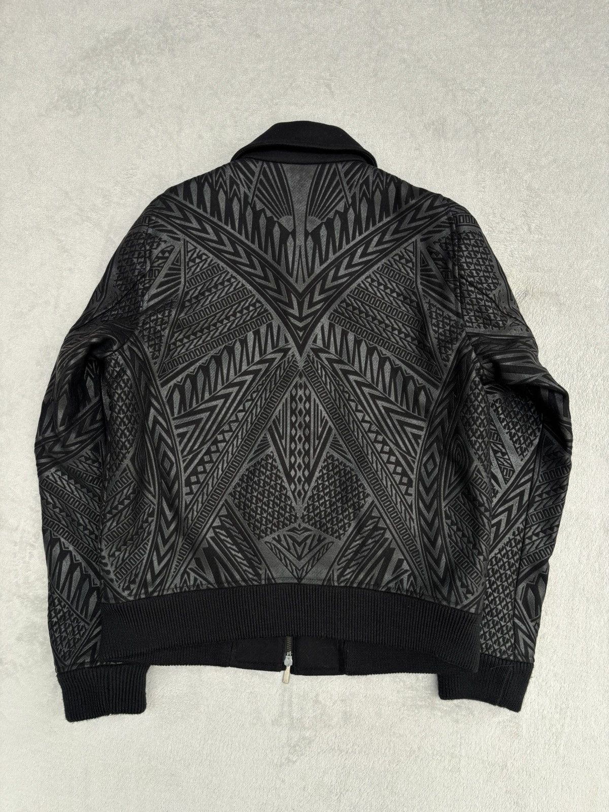 Just Cavalli AW 2014 Just Cavalli Geometric Tribal Embossed Bomber Jacket Size US M / EU 48-50 / 2 - 2 Thumbnail