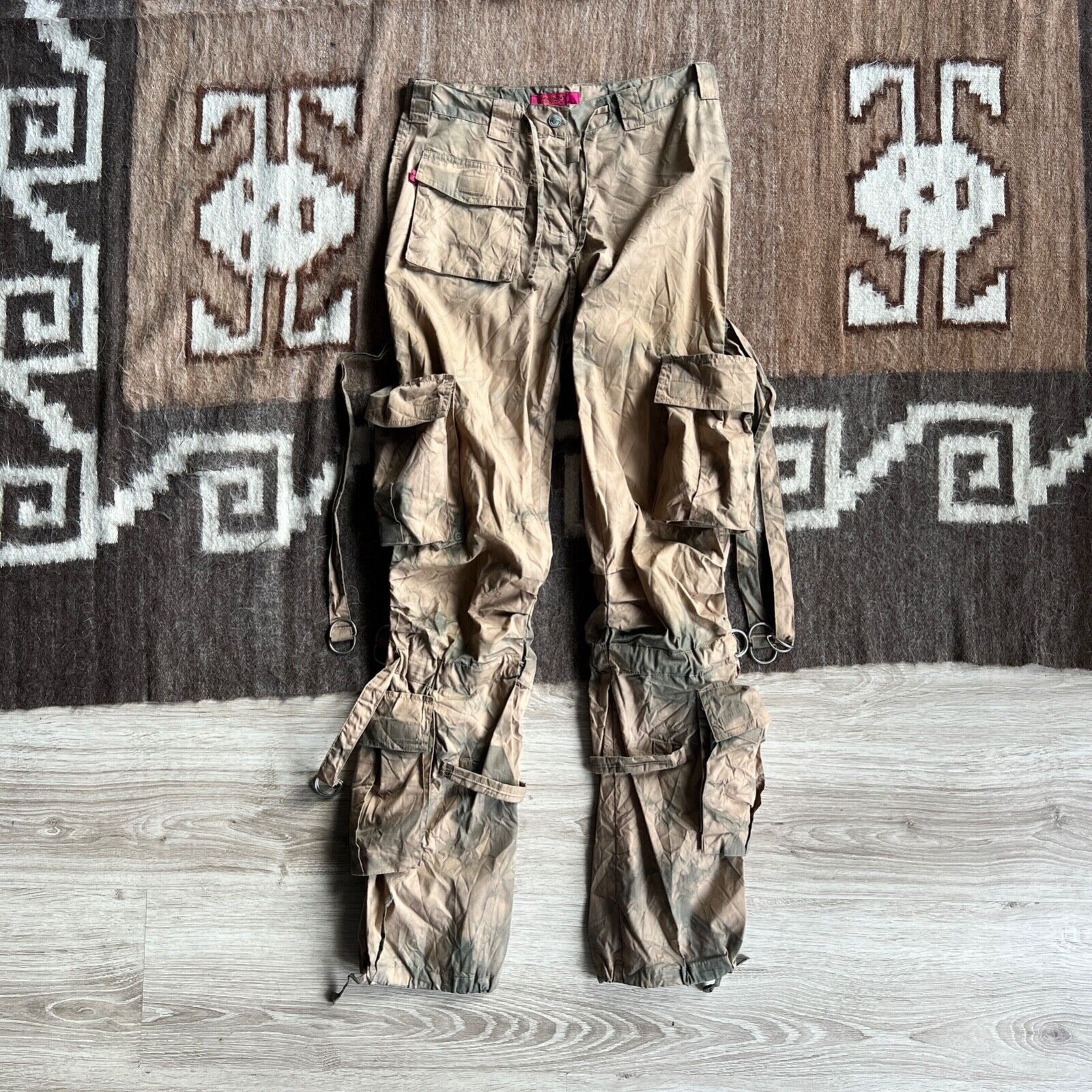 Vintage Million X Y2K Cargo Cotton Bondage Cargo Pants 8914AC Size 28" / US 6 / IT 42 - 1 Thumbnail