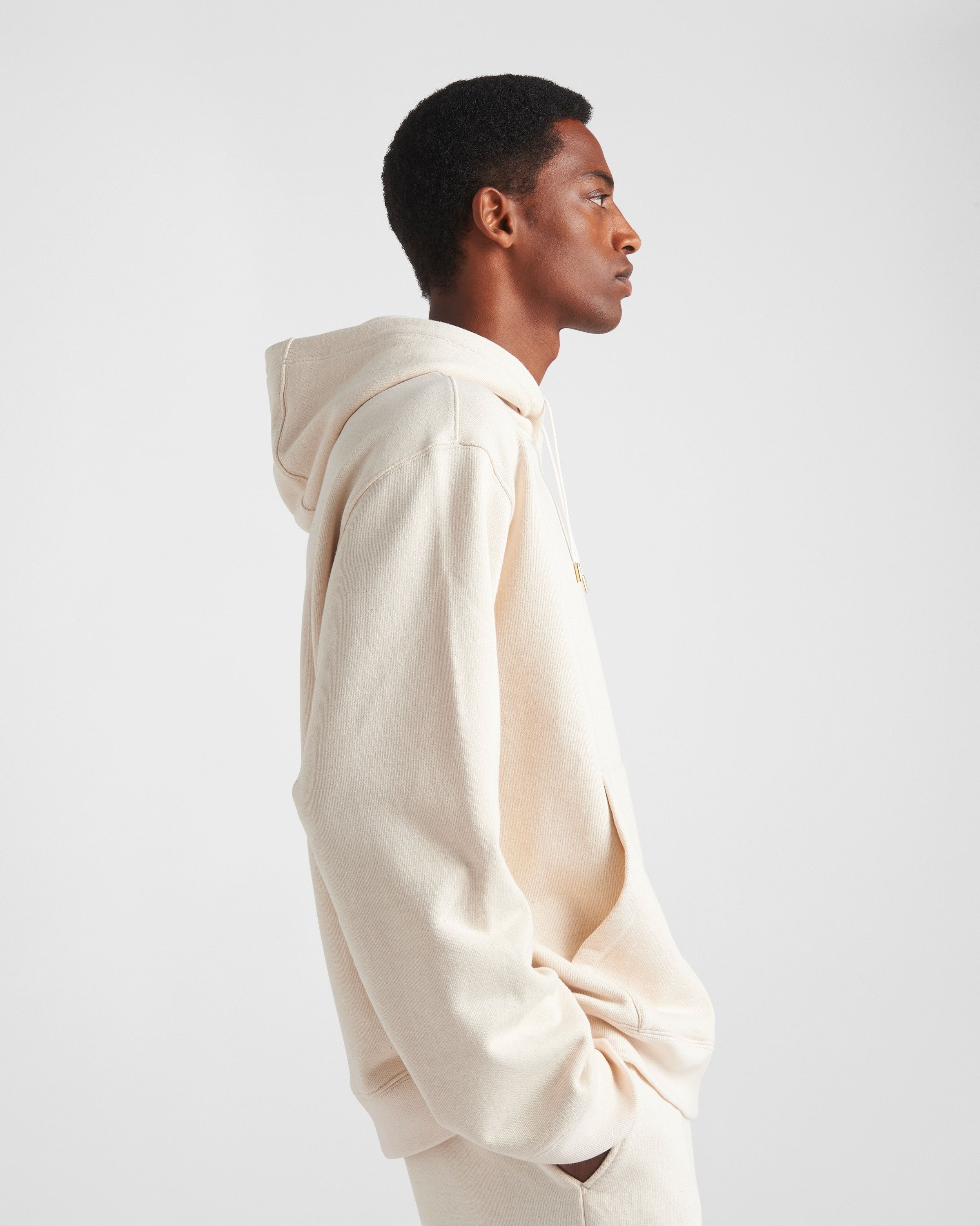 Prada oc11z0625 Cotton Fleece Hoodie in Beige Size US S / EU 44-46 / 1 - 4 Thumbnail