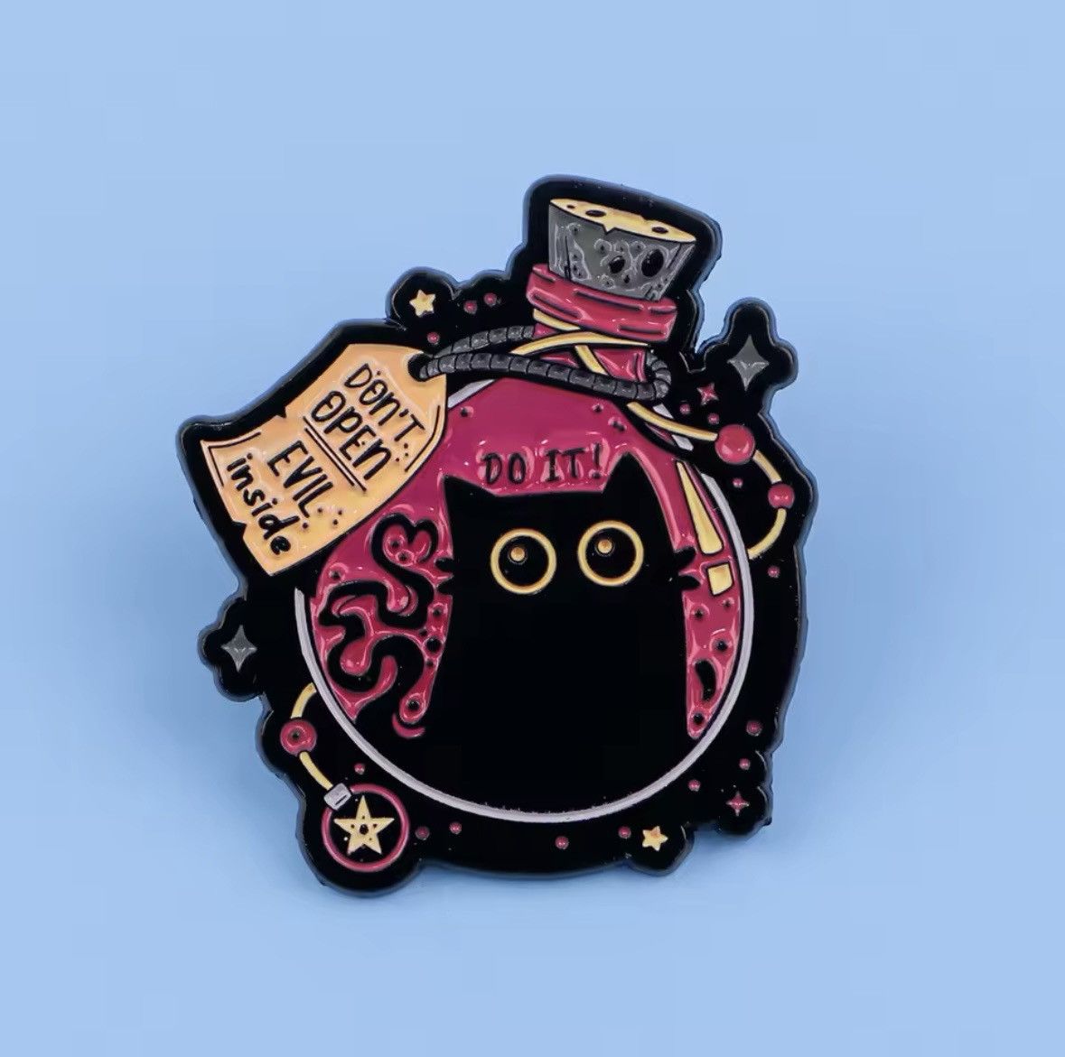 Designer Black cat enemal pin brooch accessories Size ONE SIZE - 3 Thumbnail