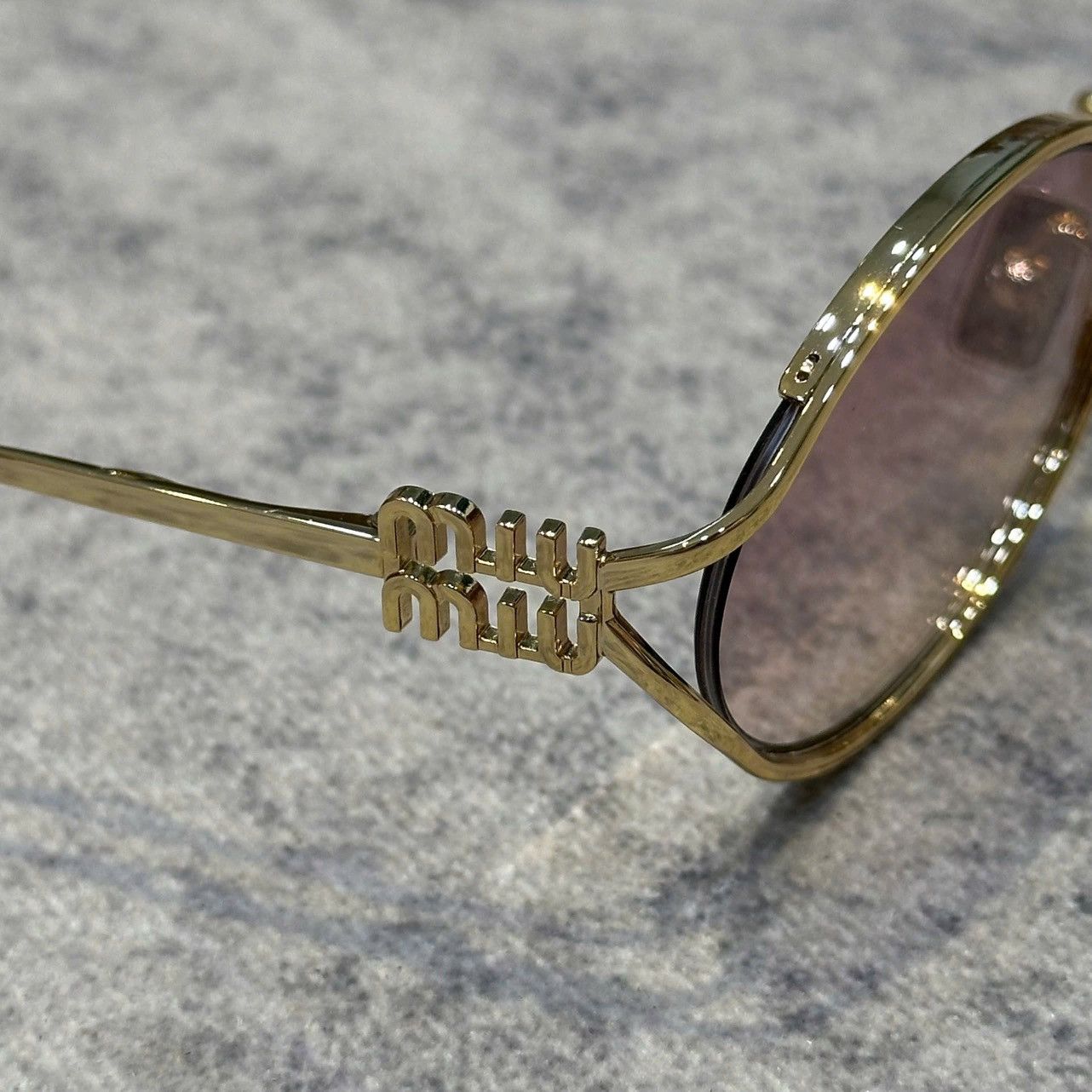 Miu Miu MIU MIU MU 52YS 5AK06S Sunglasses GOLD Size ONE SIZE - 3 Thumbnail