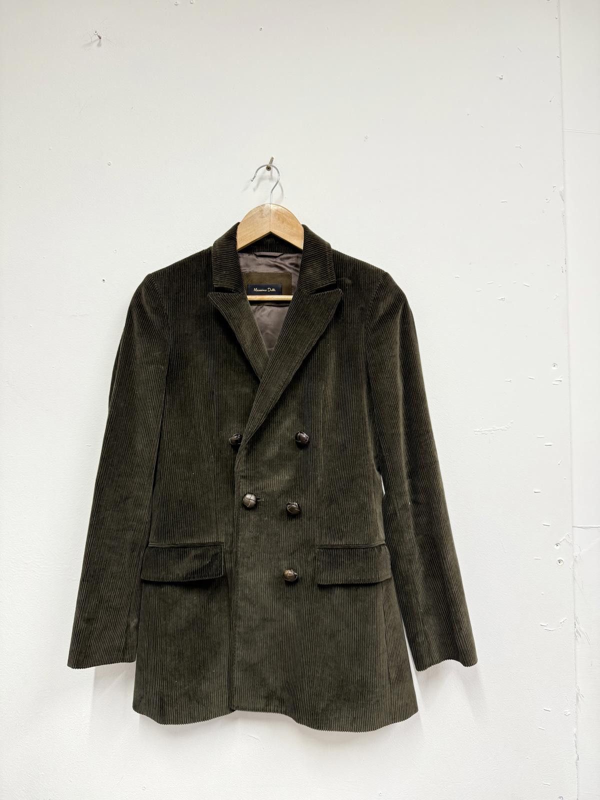 Massimo Dutti Massimo Dutti Women's Olive Green Corduroy Double-BreastedBl Size ONE SIZE - 1 Thumbnail