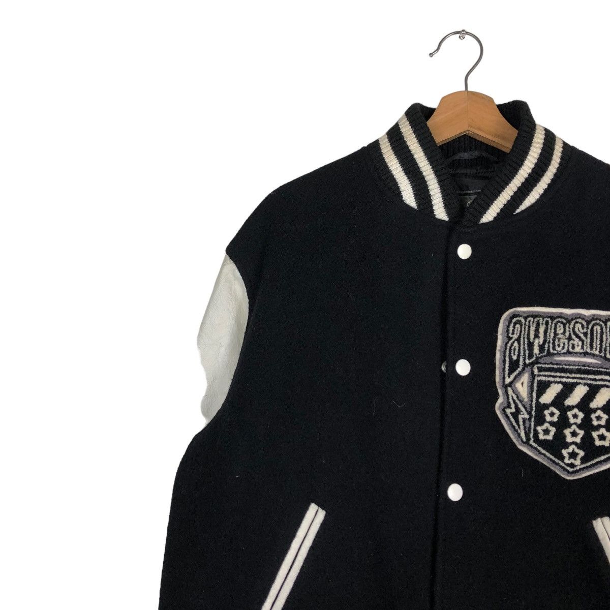 Hysteric Glamour 🔥VINTAGE VARSITY JACKET LEATHER ONBOARD EMBROIDERY BIG LOGO Size US M / EU 48-50 / 2 - 6 Thumbnail