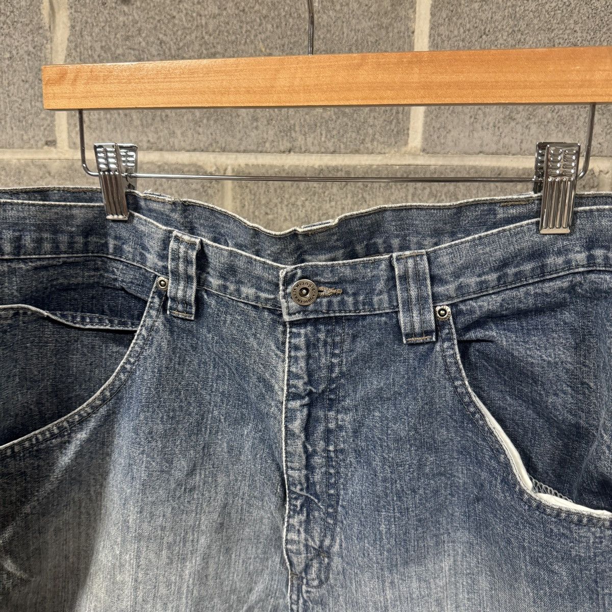 Vintage Thrashed Faded Distressed Denim Shorts ERD Grunge Chrome Size US 36 / EU 52 - 4 Thumbnail