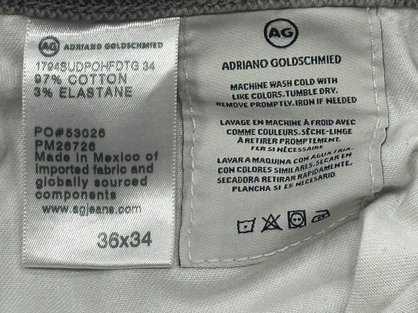 AG Adriano Goldschmied Adriano Goldschmeid Slim Straight Chinos Gray Mens 36/34 Size US 36 / EU 52 - 9 Thumbnail