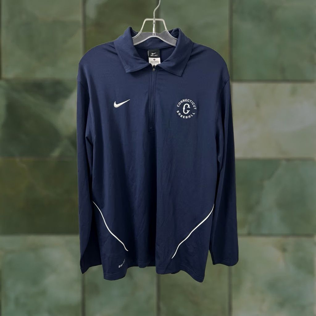 Nike Nike Dri-FIT Elite Long Sleeve Polo Mens S Navy Connecticut UConn 1/4 Zip NWT Size US S / EU 44-46 / 1 - 1 Thumbnail
