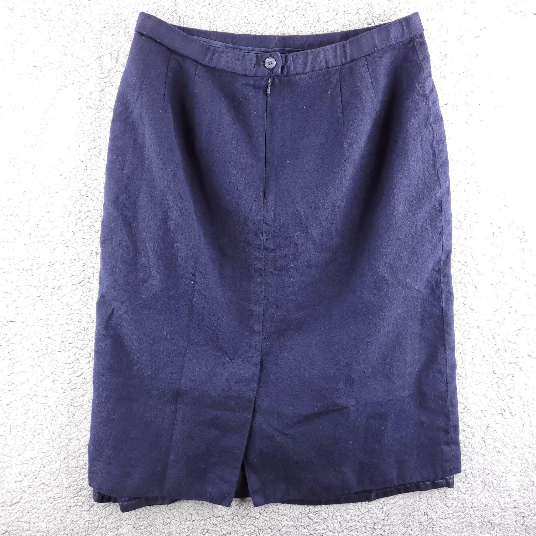 Pendleton Pendleton Navy Blue Wool Pencil Skirt Women's Large Knee Length USA Made Pencil Skirt Womens Wool Pendleton Navy Blue 90s USA Theme Size 36" / US 14 / IT 50 - 5 Thumbnail