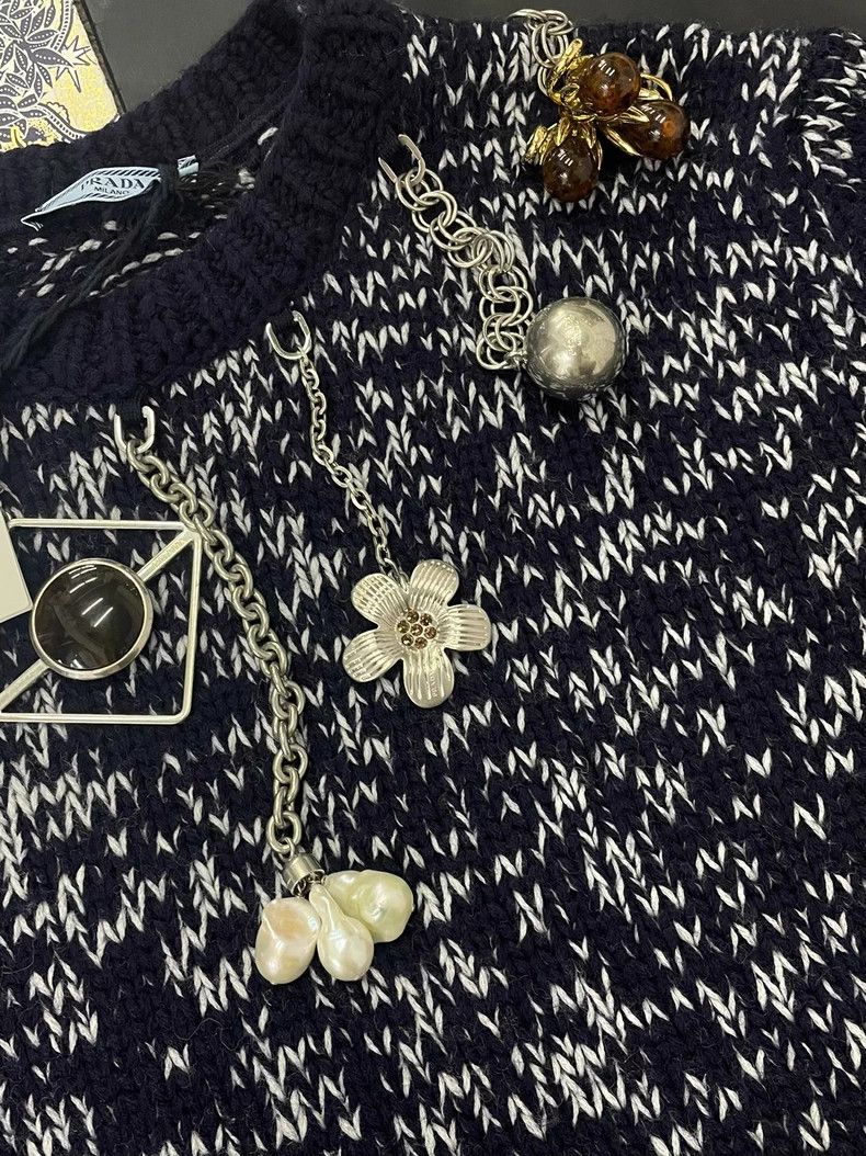 Prada Prada 25 new heavy industry pendant black and white colour Size XS / US 0-2 / IT 36-38 - 2 Thumbnail