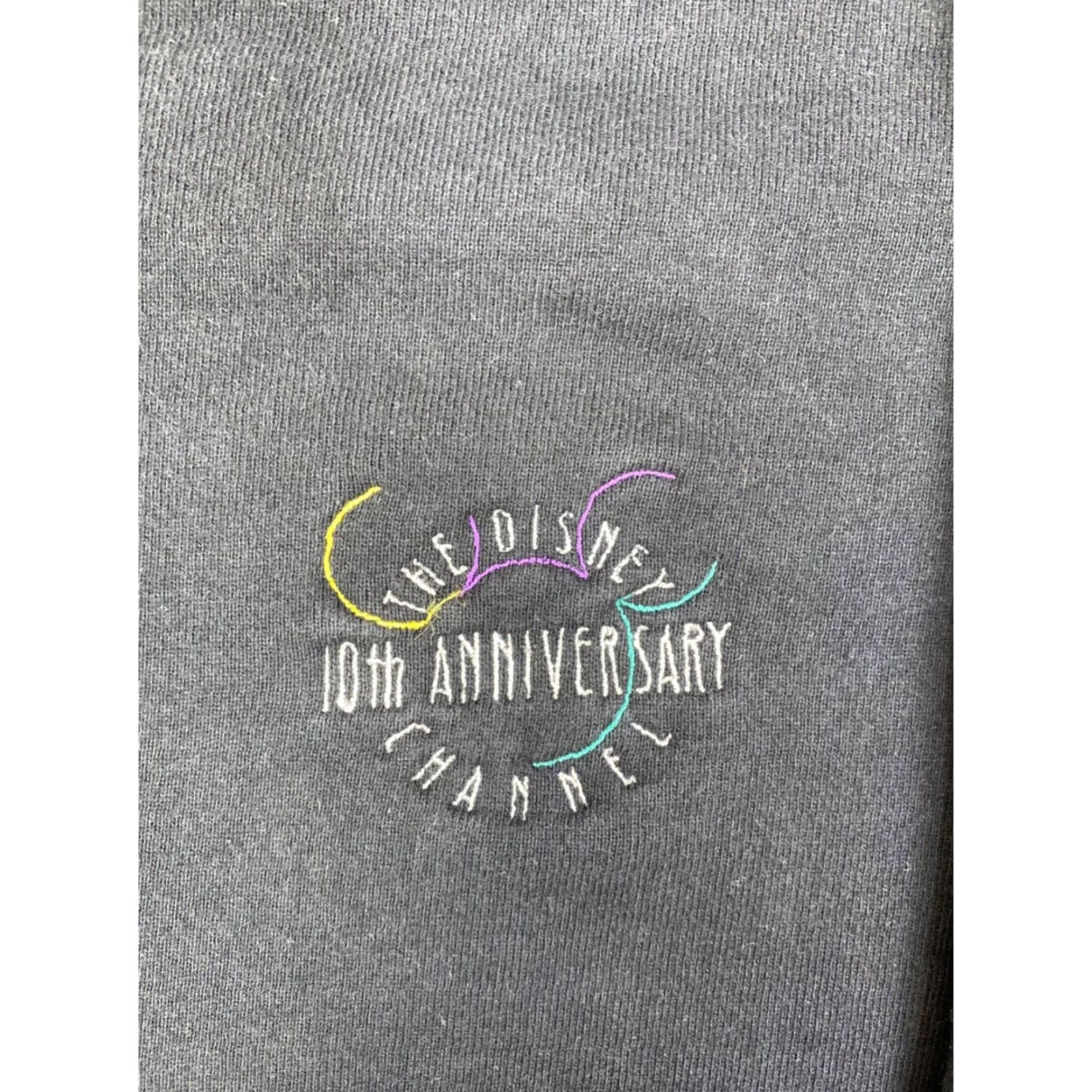 Disney VTG Disney Channel 10th Anniversary Sweatshirt Adult L Black Pullover USA #9890 Size US L / EU 52-54 / 3 - 2 Thumbnail