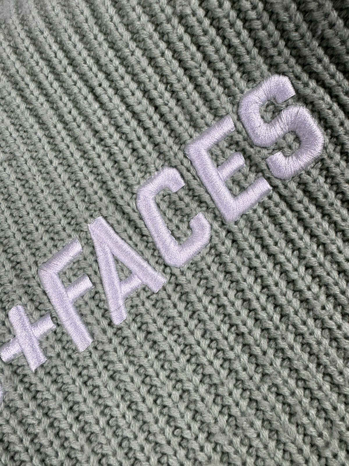 Places + Faces Places + Faces sage green embroidered spellout sweater knit Size US S / EU 44-46 / 1 - 7 Thumbnail