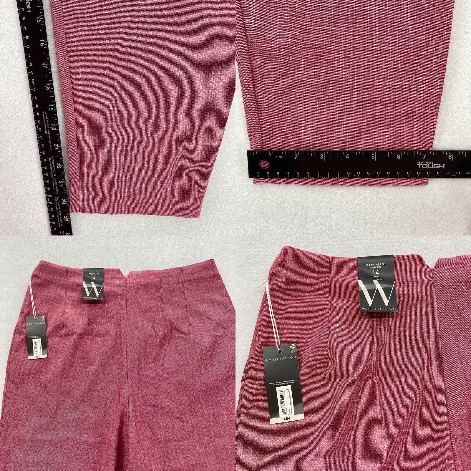 Worthington Worthington Dress Pant Women's 14 Straight Leg Crop Red Stretch Fabric High Rise Pants Size 36" / US 14 / IT 50 - 8 Thumbnail