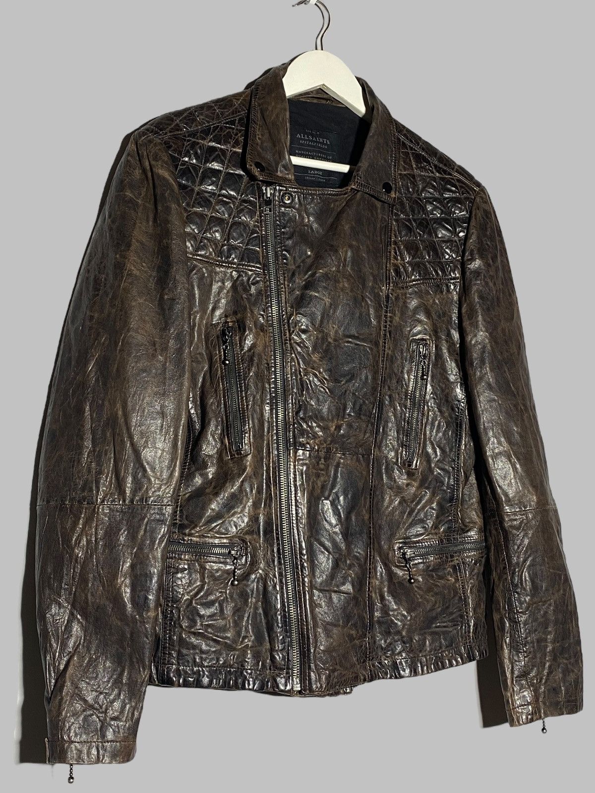 Allsaints Allsaints Drought Leather Biker Jacket Size US L / EU 52-54 / 3 - 11 Thumbnail