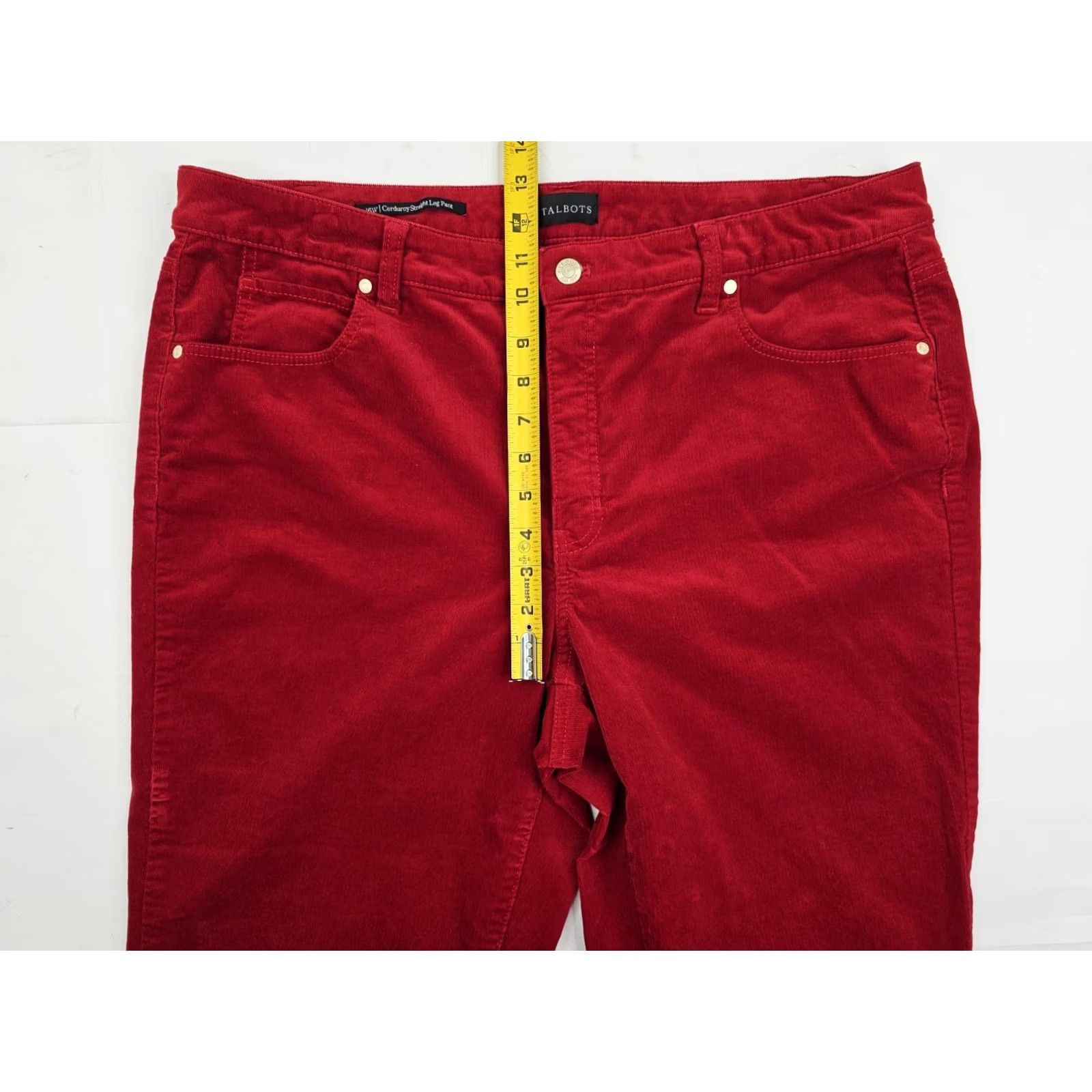 Talbots Talbots Red Corduroy High Rise Straight Leg Pants Women 16 EUC Cotton Size 38" / US 16 / IT 52 - 4 Thumbnail