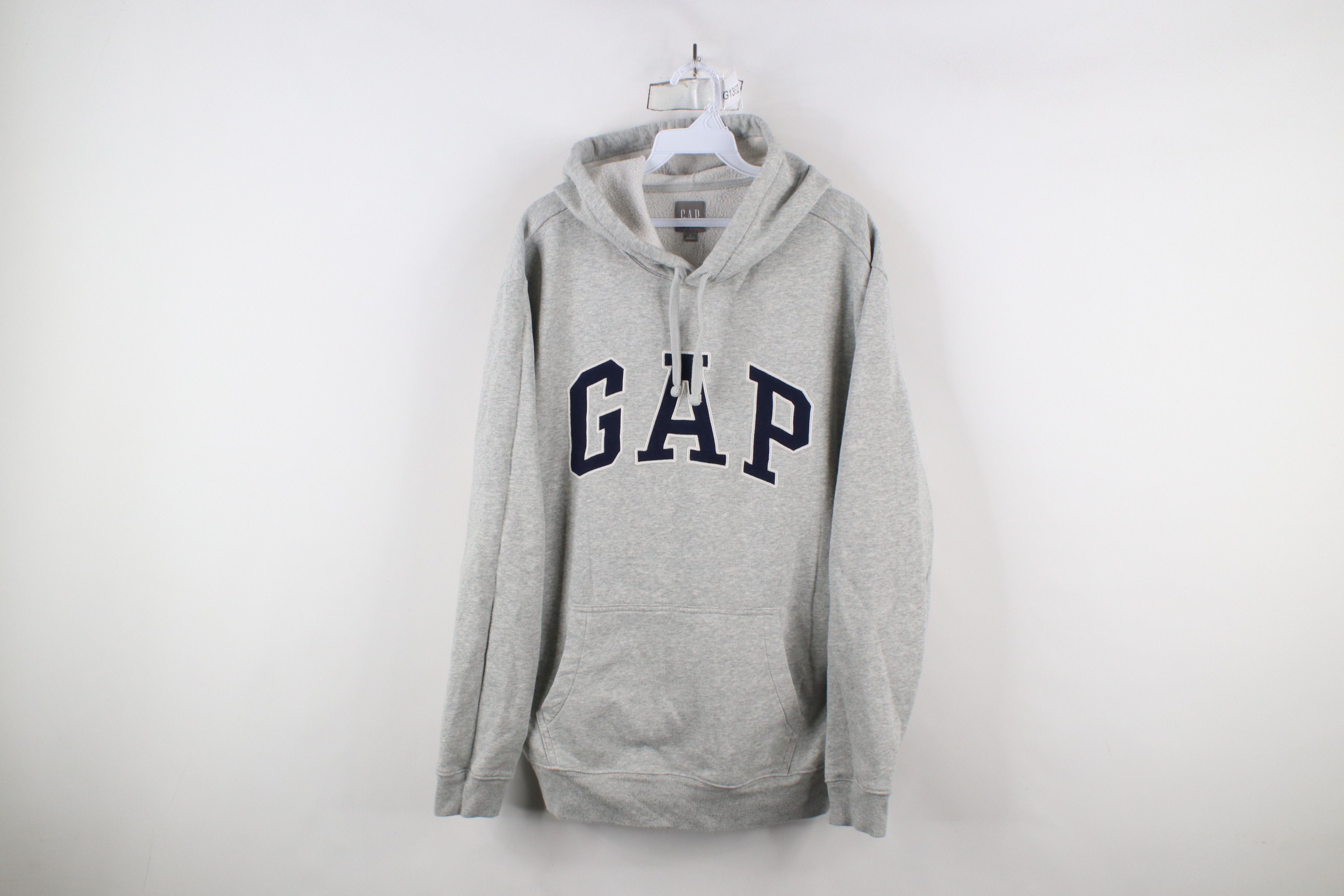 Gap × Vintage Vintage Y2K Gap Block Letter Hoodie Sweatshirt Heather Gray Size US L / EU 52-54 / 3 - 1 Thumbnail