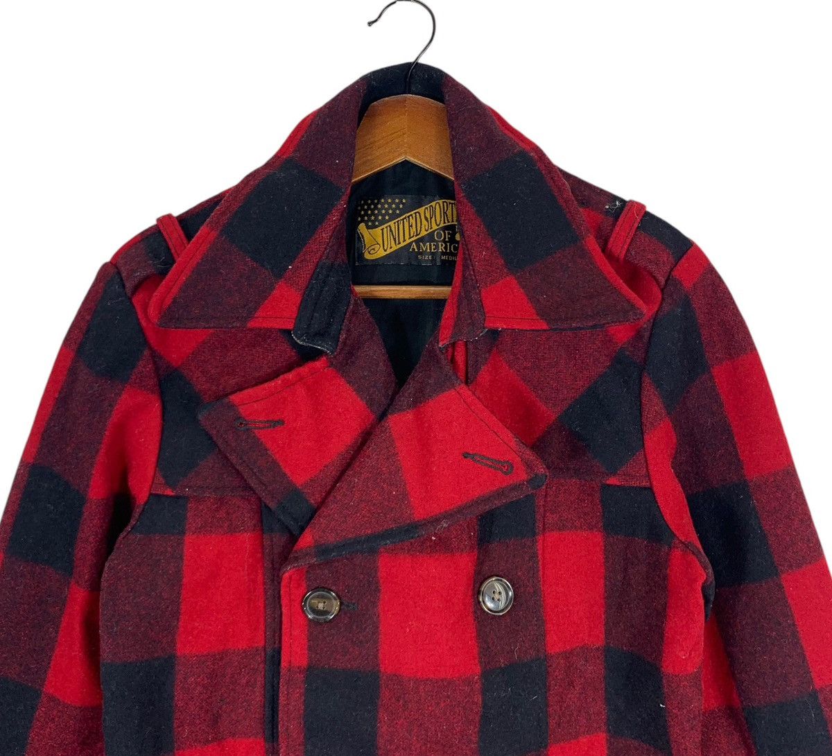 If Six Was Nine × Le Grande Bleu (L.G.B.) × Vintage VINTAGE UNITED SPORTS OF AMERICA PLAID TARTAN DOUBLE COLLAR Size US M / EU 48-50 / 2 - 4 Thumbnail