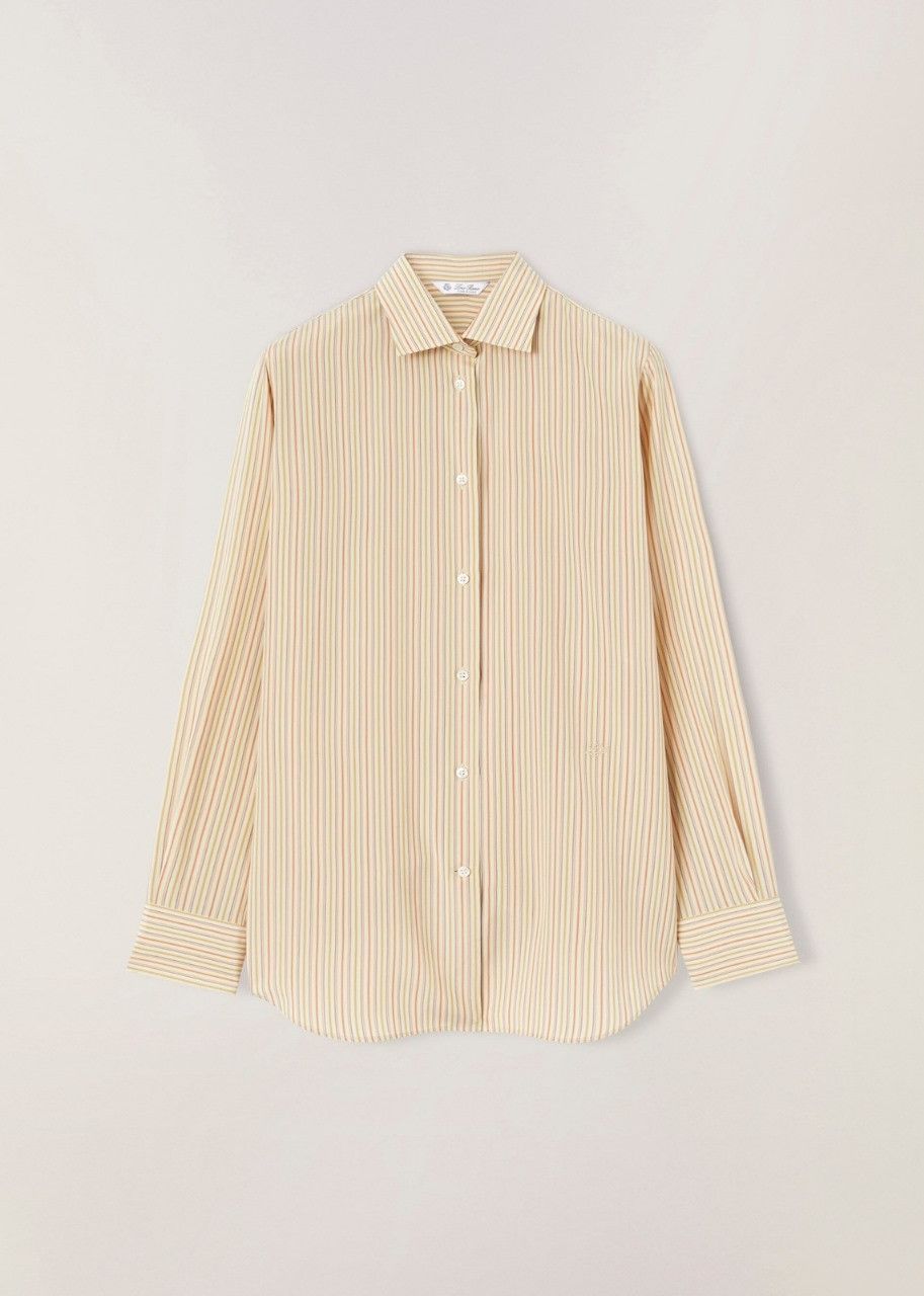 image of Loro Piana O1Srvl11E0524 Shirt In Brown, Women's (Size Large)