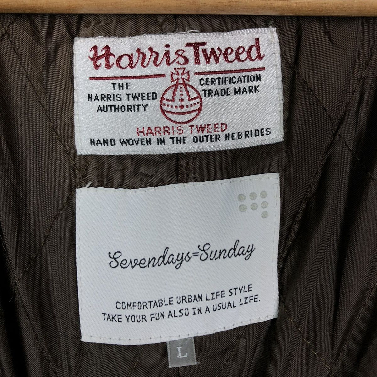 Harris Tweed 📌VINTAGE LONG JACKET WOOL HARRIS TWEED Size US M / EU 48-50 / 2 - 20 Thumbnail