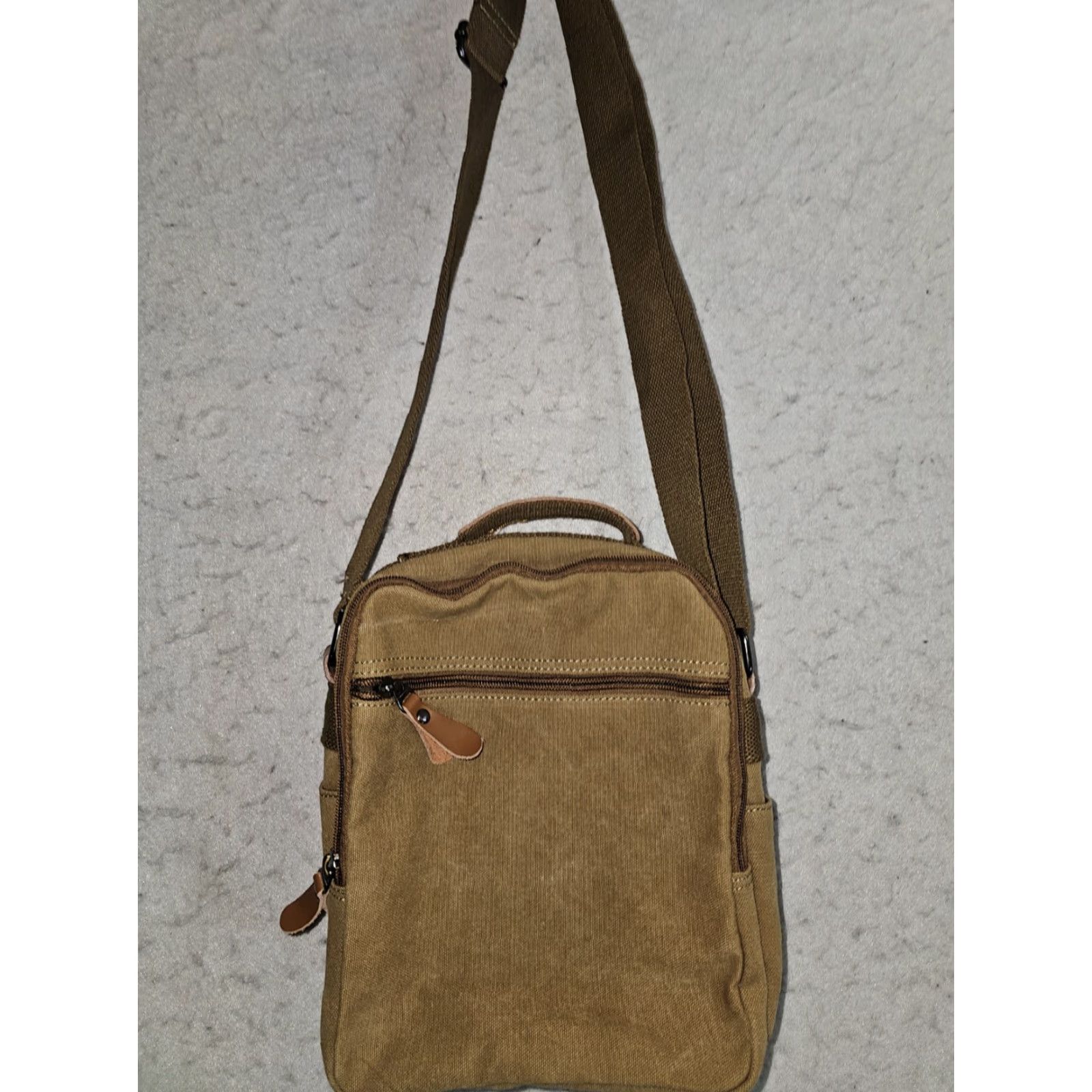 Vintage BERCHIRLY Classic Sm. Messenger Bag Brown Canvas Adjustable Crossbody Organizer Bag Size ONE SIZE - 7 Thumbnail