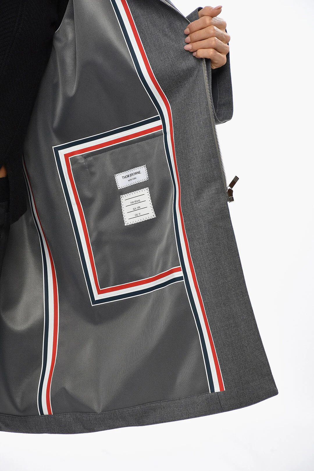 Thom Browne og1mm0426 Wool And Nylon Coat in Grey Size M / US 6-8 / IT 42-44 - 5 Thumbnail