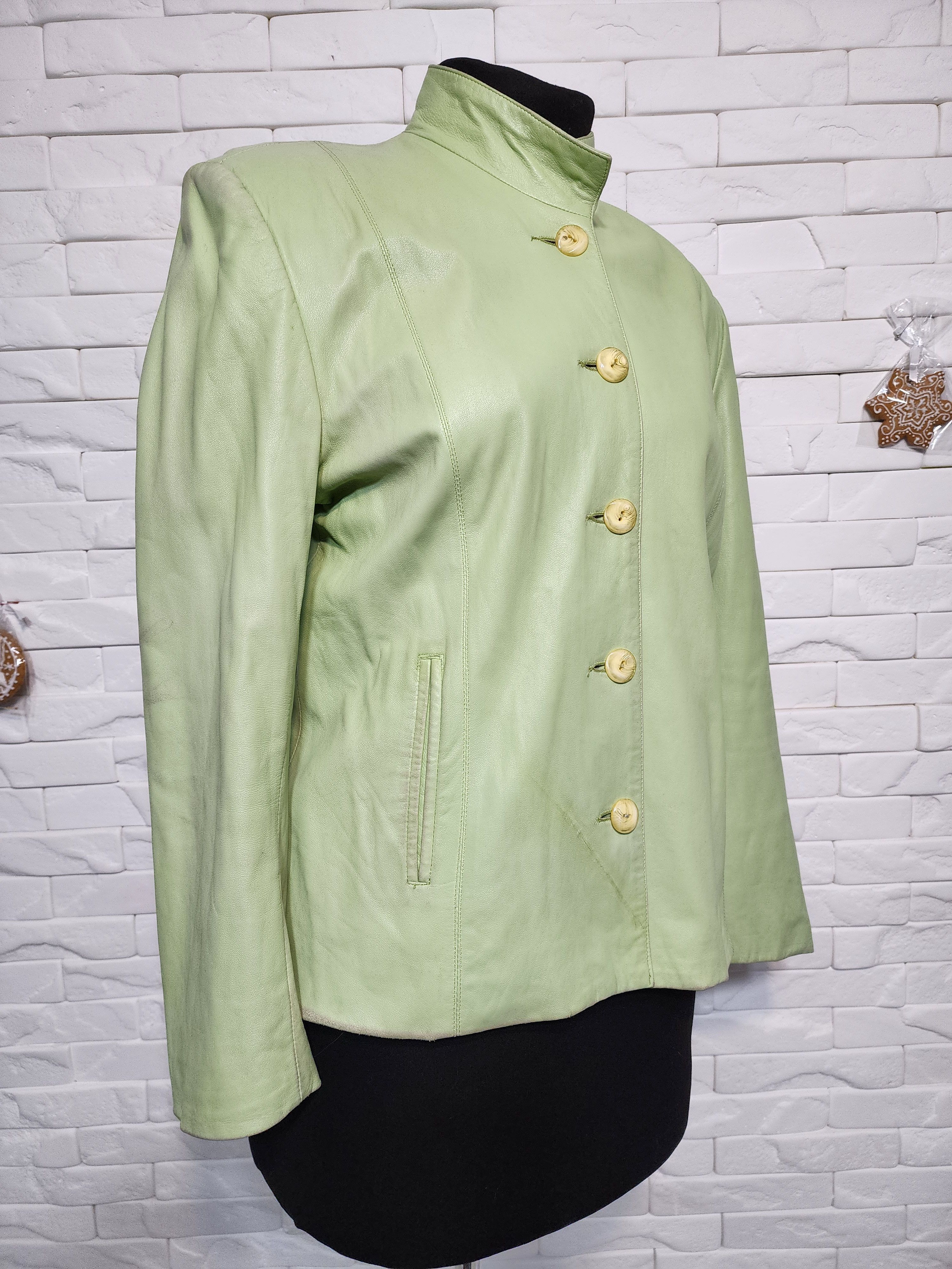 Genuine Leather Green Genuine Leather Jacket: Women's Style Size L / US 10 / IT 46 - 3 Thumbnail