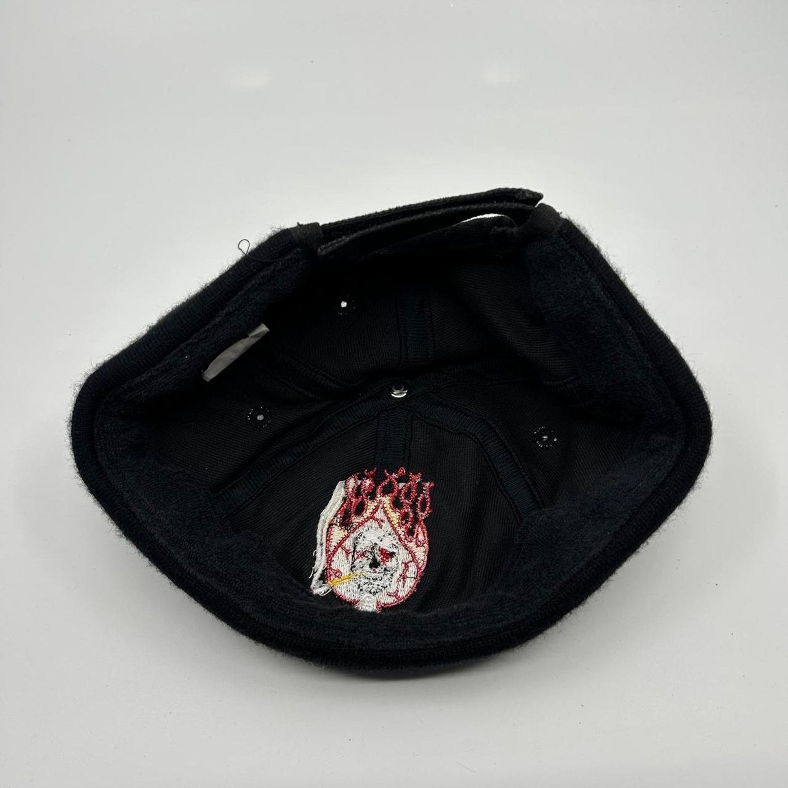 Other Y2K Black and red flame skull cap with no brim Size ONE SIZE - 4 Thumbnail