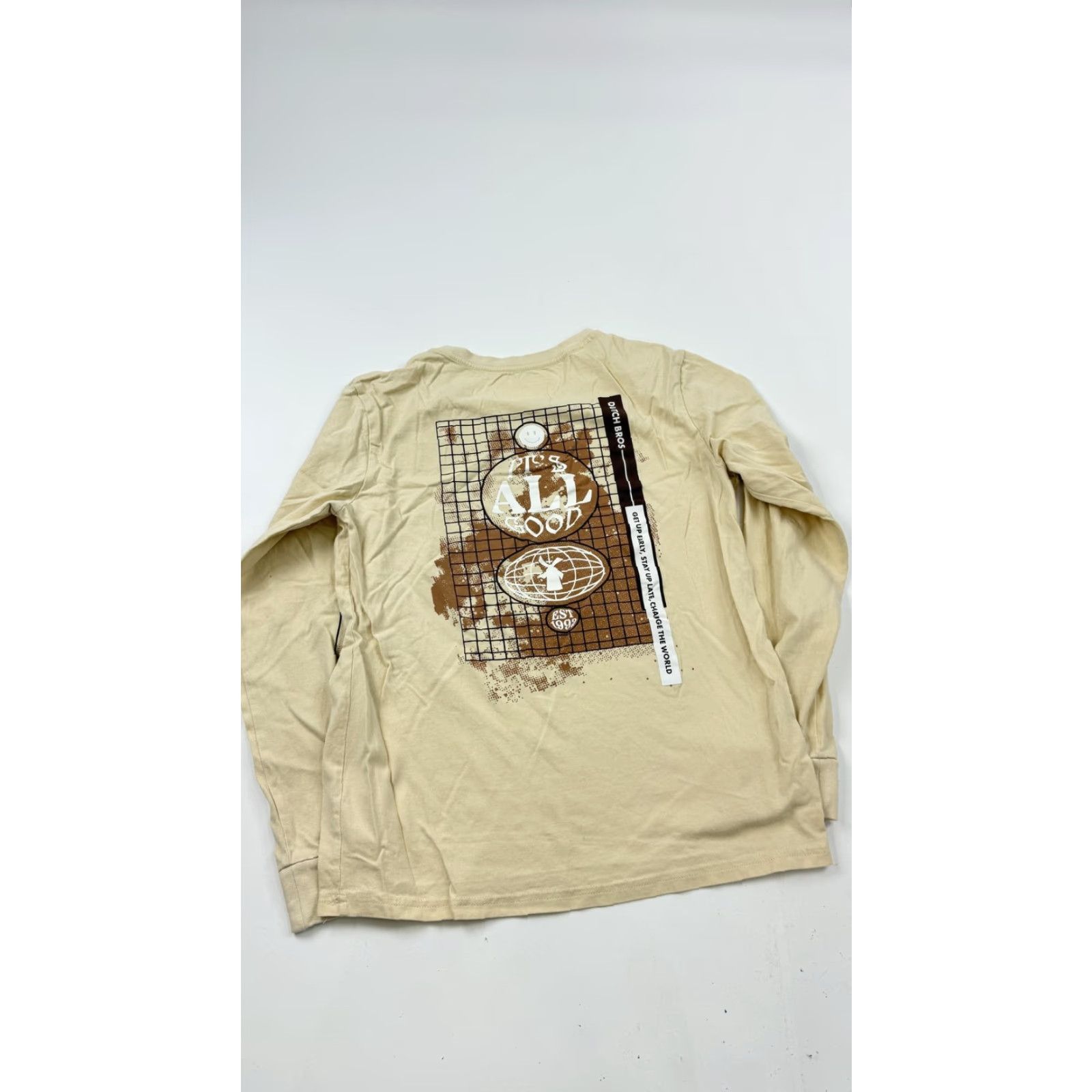 Vintage Dutch Bros Coffee Shirt Womens Medium Beige Long Sleeve It's All Good Graphic Shirt Size M / US 6-8 / IT 42-44 - 6 Thumbnail