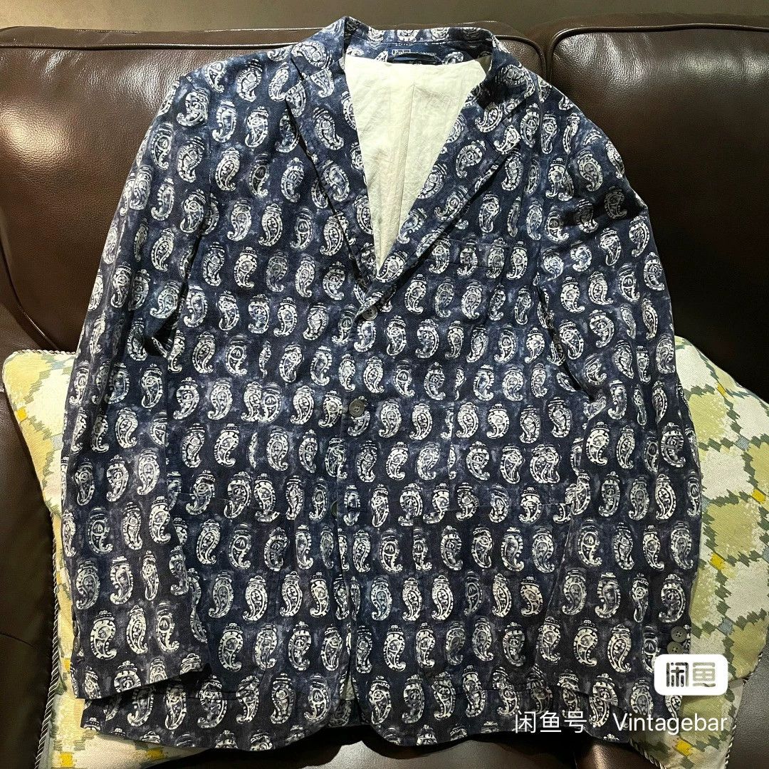Ralph Lauren Ralph Lauren Indigo Paisley Blazer Size US L / EU 52-54 / 3 - 1 Thumbnail