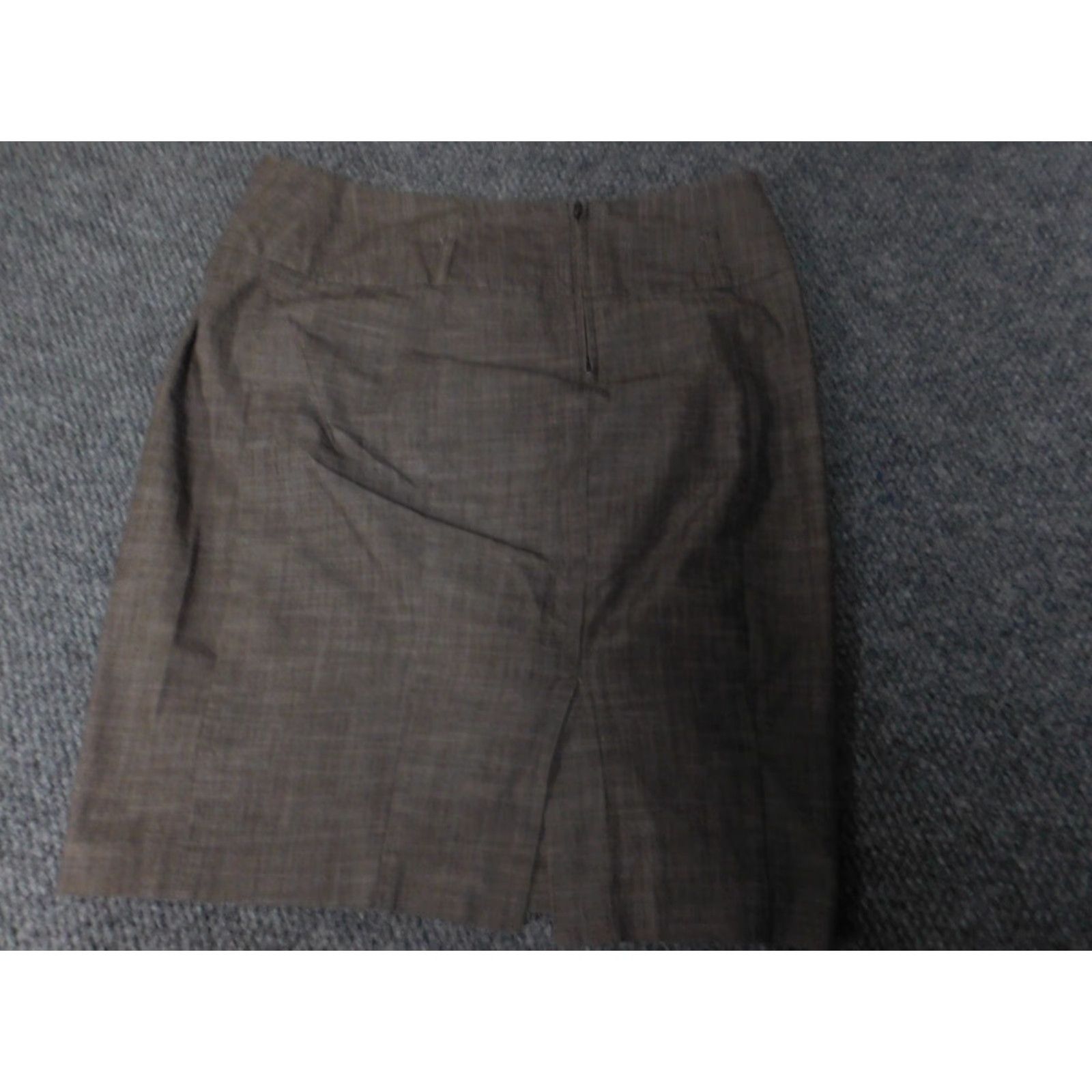 Vintage IZ Byer Womens Skirt A-Line Knee Length Brown Zip 13 Cotton Knit Lined Casual Modern Size 34" / US 12 / IT 48 - 6 Thumbnail