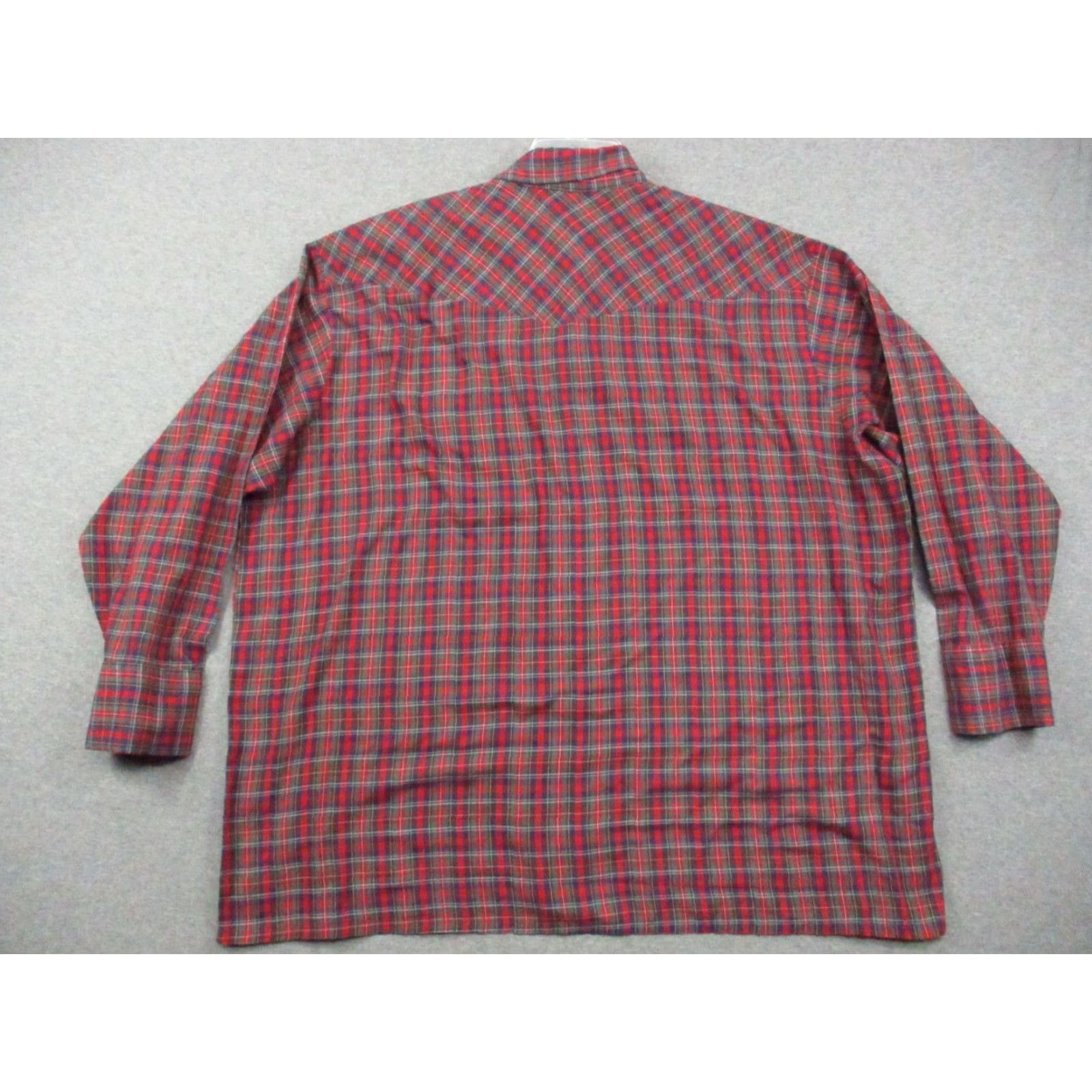 Vintage King Size Shirt 3XL Big & Tall Long Sleeve Western Pearl Snap Blue Red Mens Shirt Size US XXL / EU 58 / 5 - 5 Thumbnail