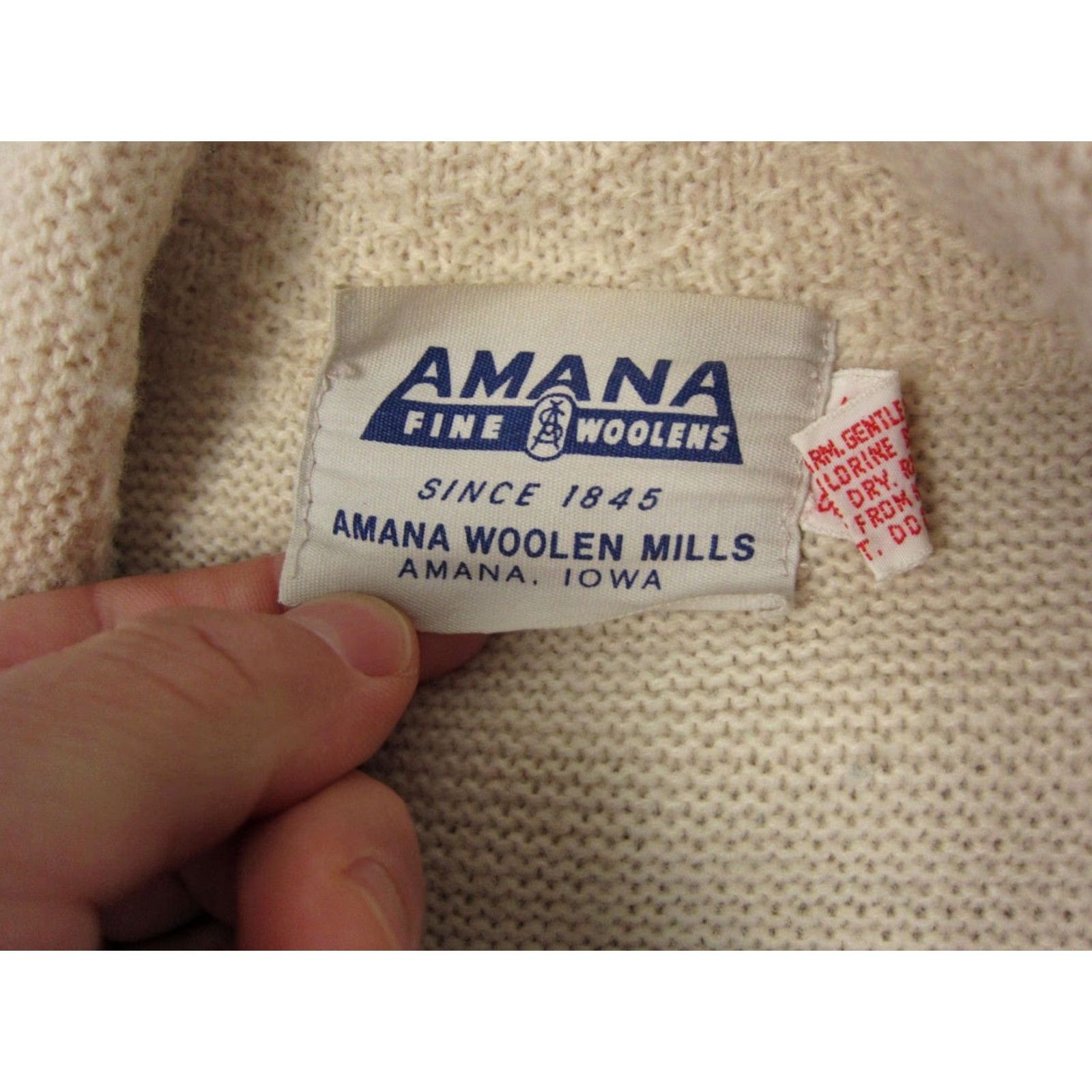 Vintage Amana Woolen Mills Open Cardigan Womens 42 L Ivory Wool Knit Sweater Cardigan Women Large Open Holly 42 L Cotton? Size L / US 10 / IT 46 - 5 Thumbnail