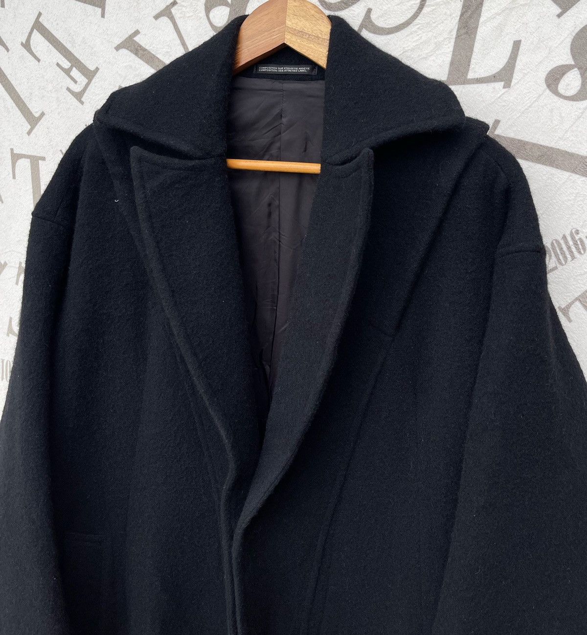 Yohji Yamamoto 🔥 A/W 2009 YOHJI YAMAMOTO WOOL OVER-COAT RARE DESIGN Size US M / EU 48-50 / 2 - 17 Thumbnail