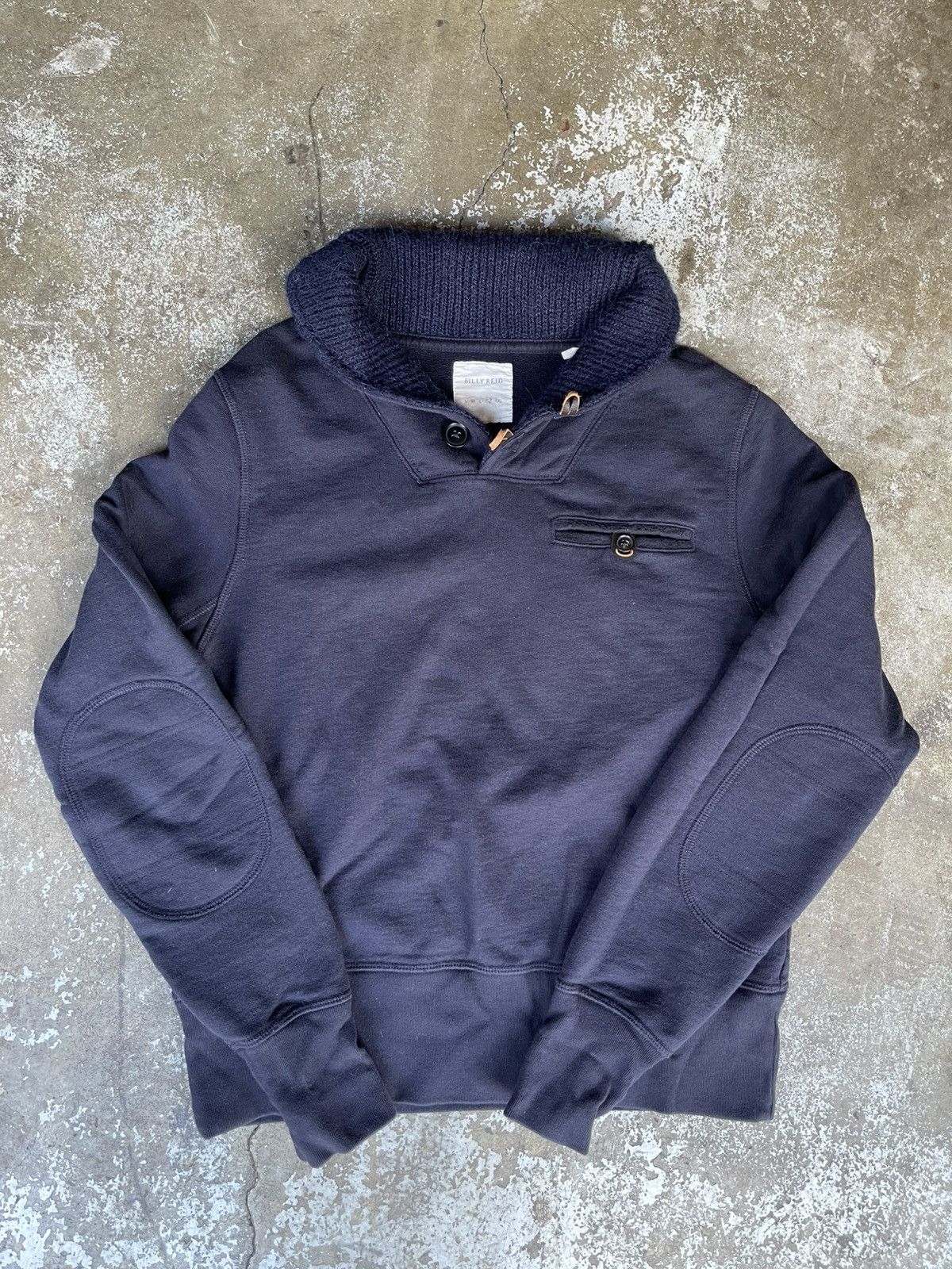 Billy Reid Billy Reid Shiloh Collar Navy Sweatshirt Size US M / EU 48-50 / 2 - 1 Thumbnail