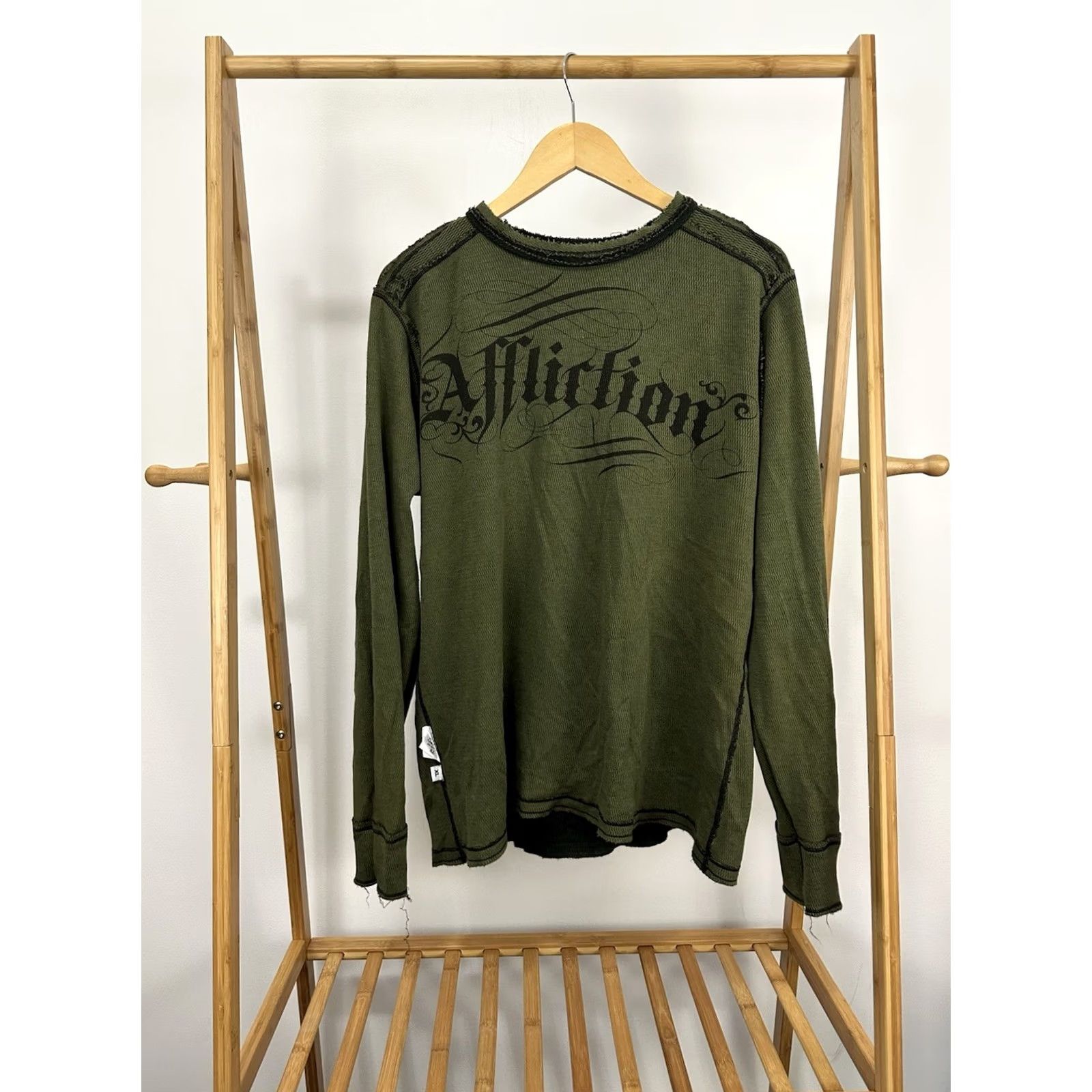 Affliction VTG Affliction Cross Angel Death Emo Grunge Goth Thermal LS REVERSIBLE Shirt XL Black Mens Size US XL / EU 56 / 4 - 7 Thumbnail