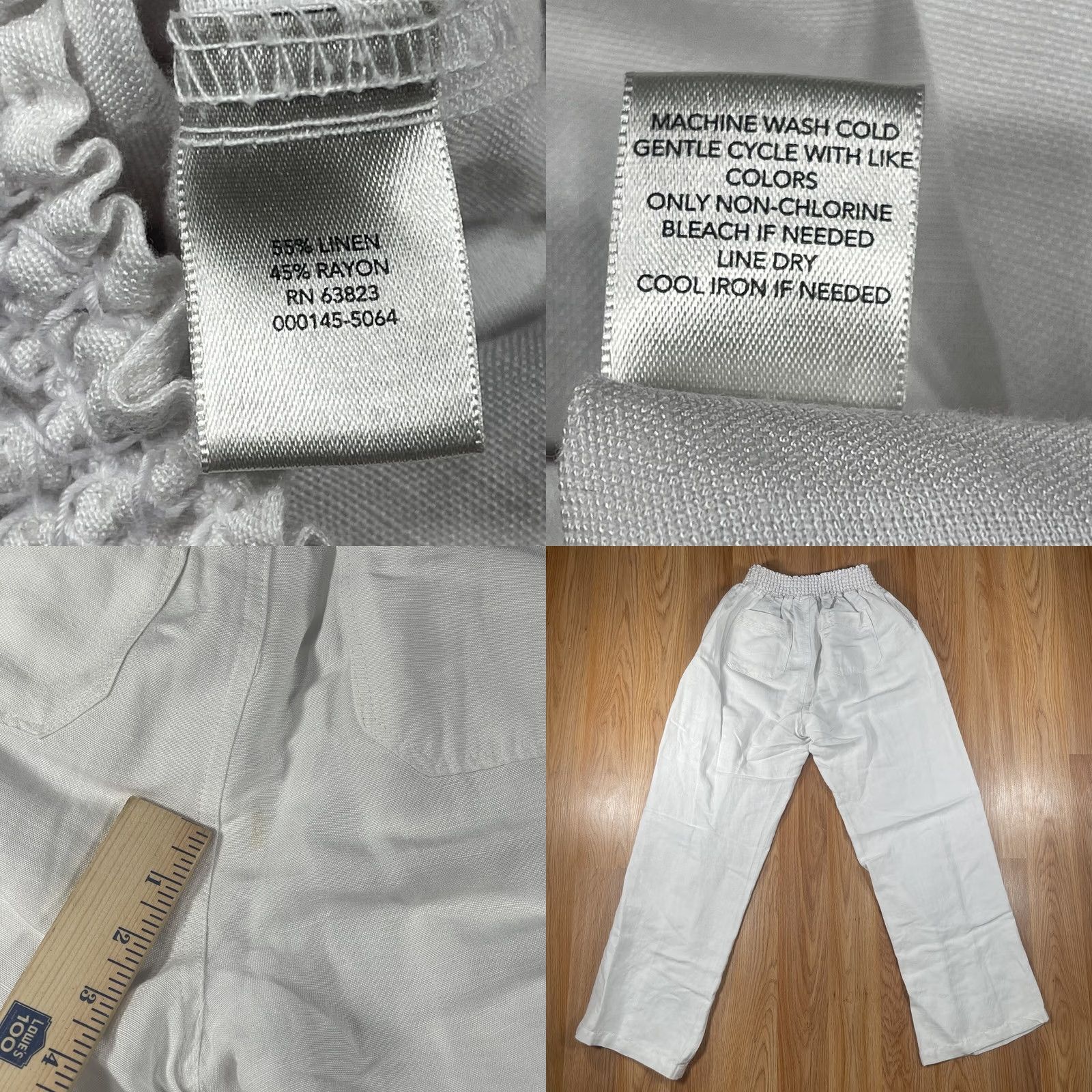 Vintage Christopher & Banks Pants Womens M Medium Linen Blend Adjustable Drawstring Pockets Size 32" / US 10 / IT 46 - 8 Thumbnail
