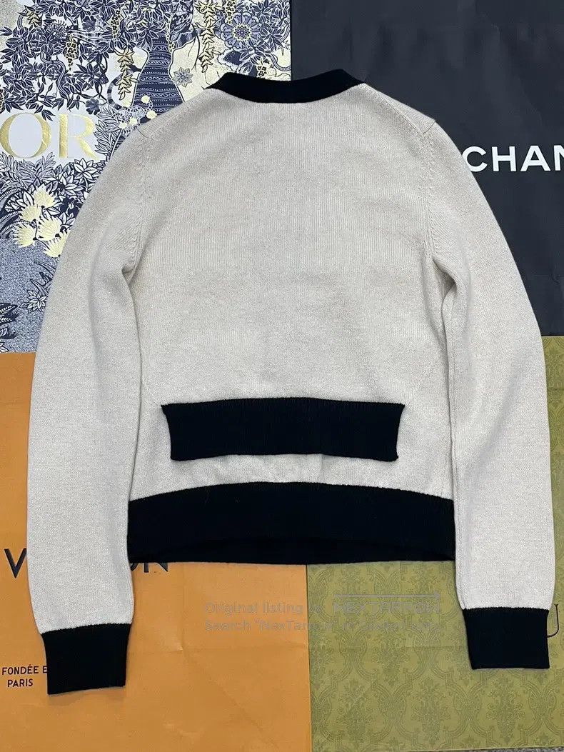Chanel Chanel 25K beige and black cashmere knitted cardigan coat Size XS / US 0-2 / IT 36-38 - 3 Thumbnail