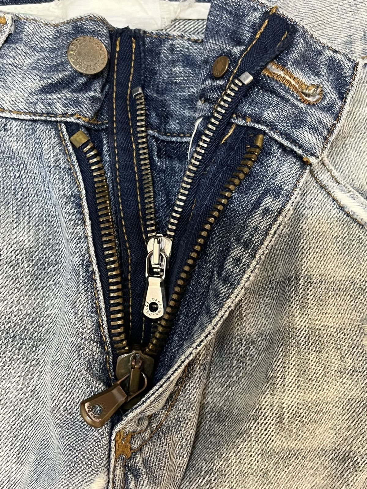 Dolce & Gabbana Vintage Dolce&Gabbana Double Zipper Ripped Distressed Denim Size US 31 - 12 Thumbnail