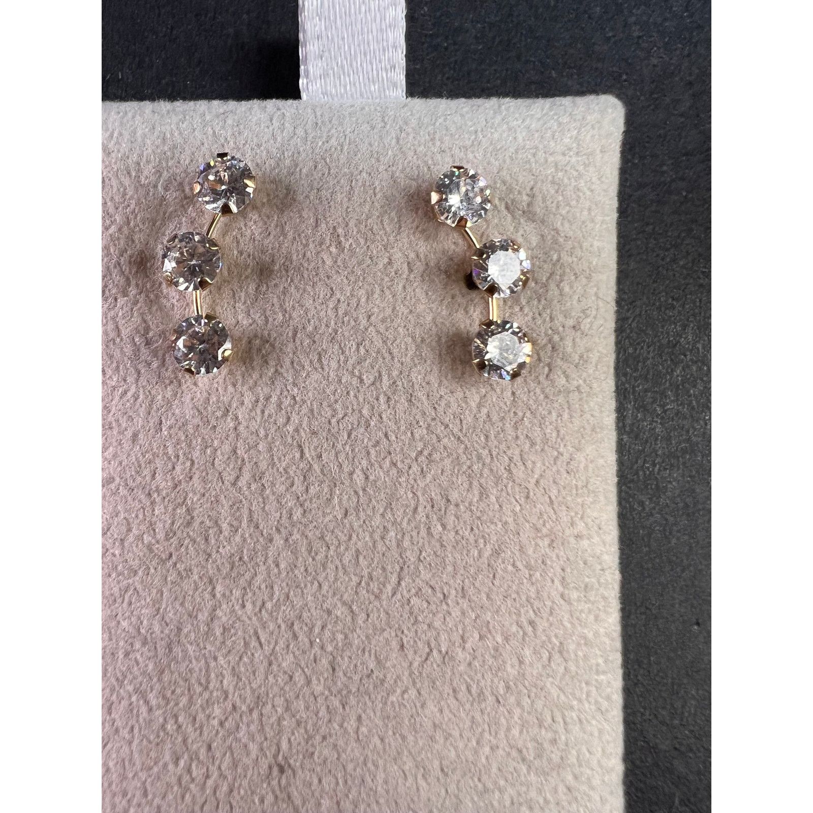 Other White Cubic Zirconia 10k Yellow Gold Earrings 2.45ctw Size ONE SIZE - 2 Thumbnail