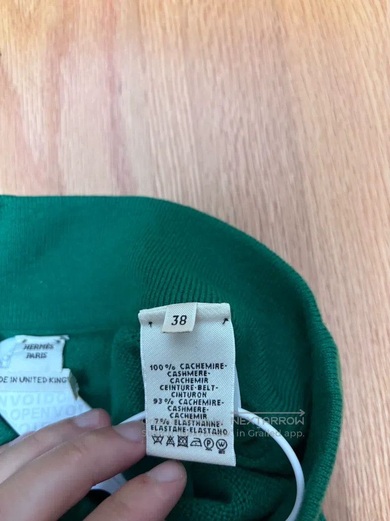 Hermes Hermes Peacock green knitted skirt, 100% cashmere fabric Size 25" / US 0 / IT 36 - 5 Thumbnail
