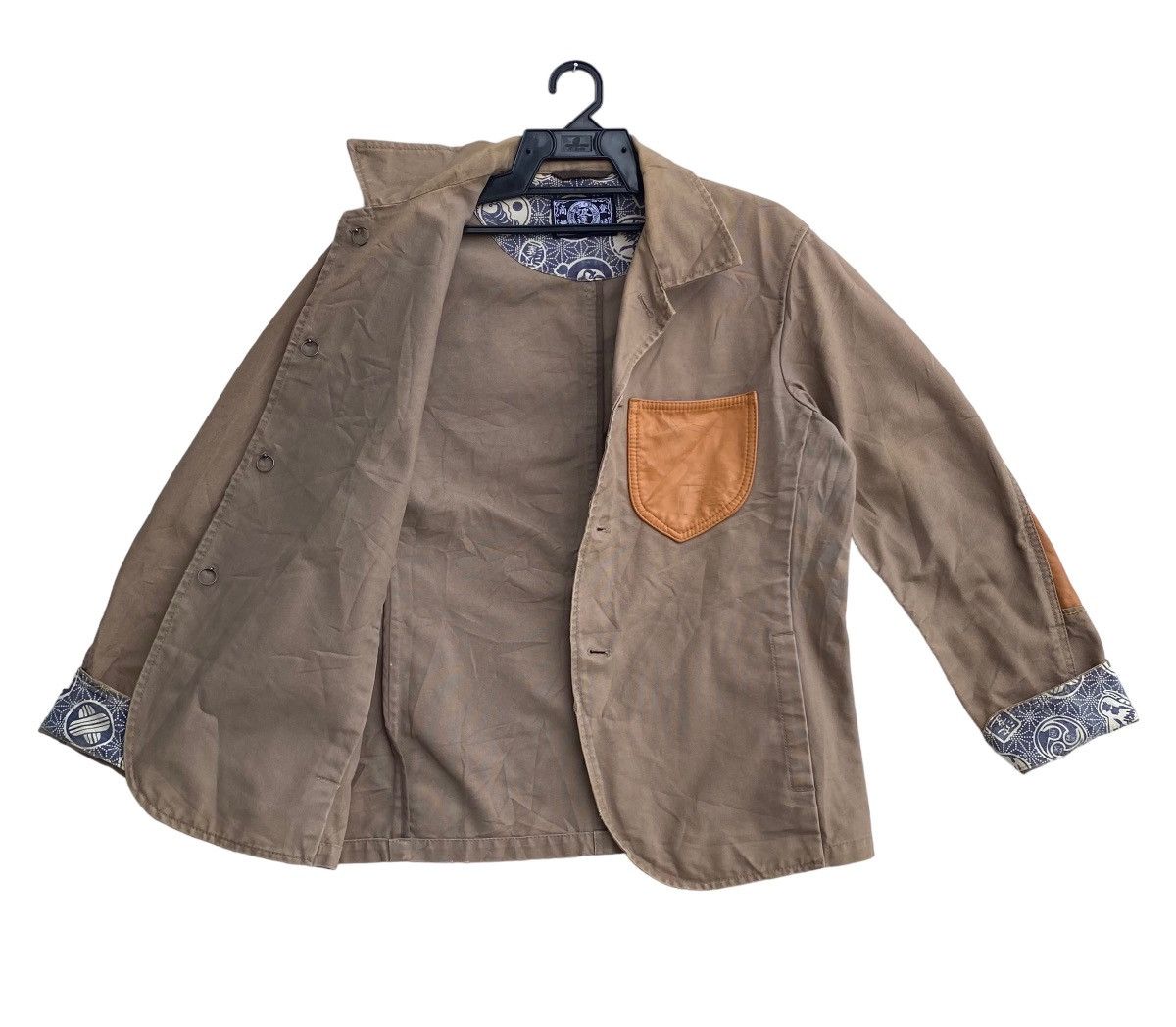 Japanese Brand Rare japanese traditional workwear leather part jacket Size US M / EU 48-50 / 2 - 2 Thumbnail