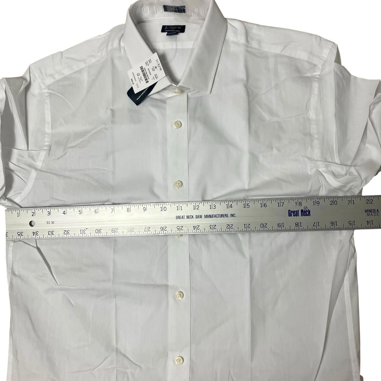 J.Crew J Crew Shirt Mens L White Button Up Slim Performance AS991 Size US L / EU 52-54 / 3 - 8 Thumbnail