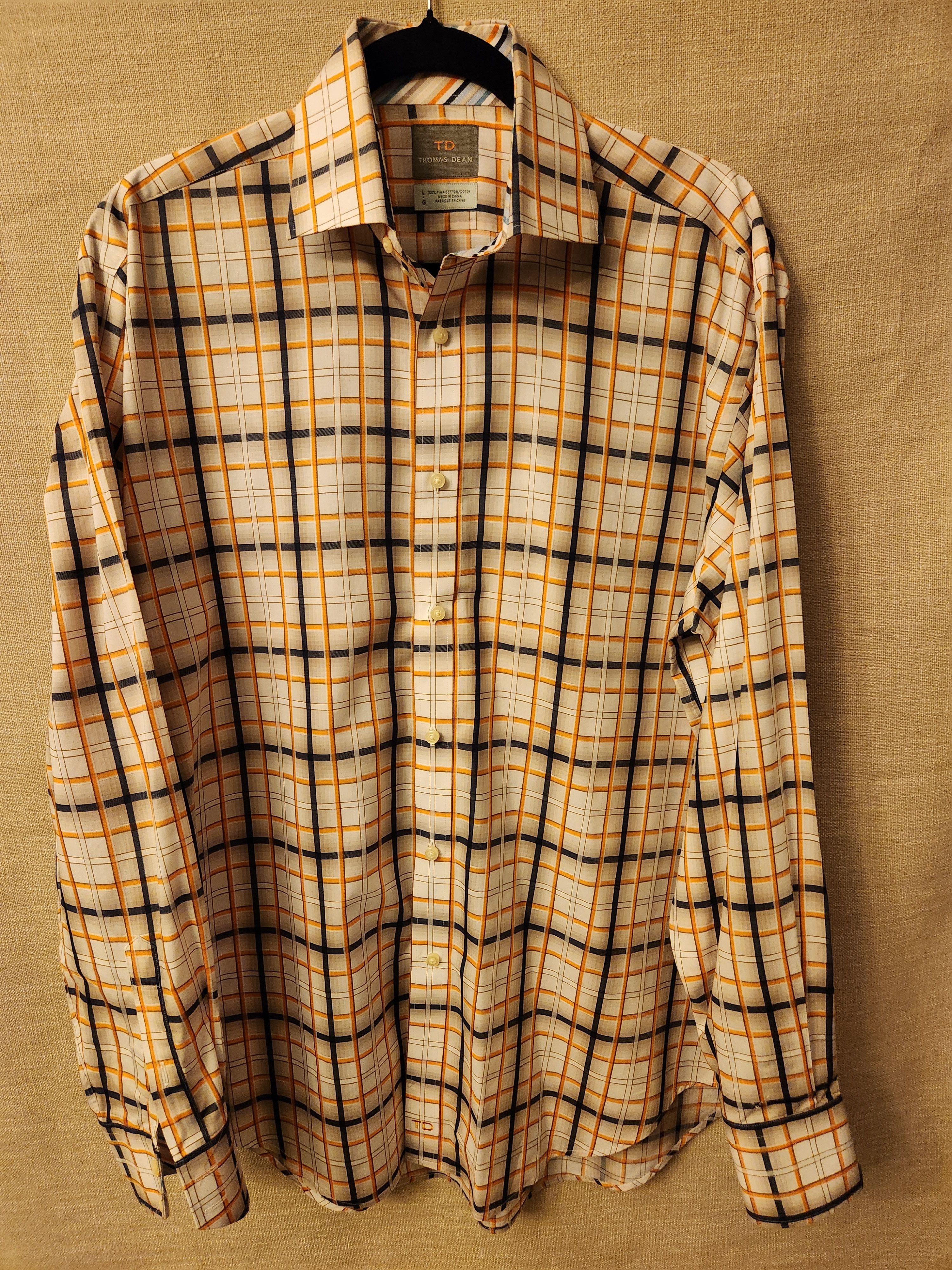 Thomas Dean Button Front Plaid Shirt Size US L / EU 52-54 / 3 - 1 Thumbnail