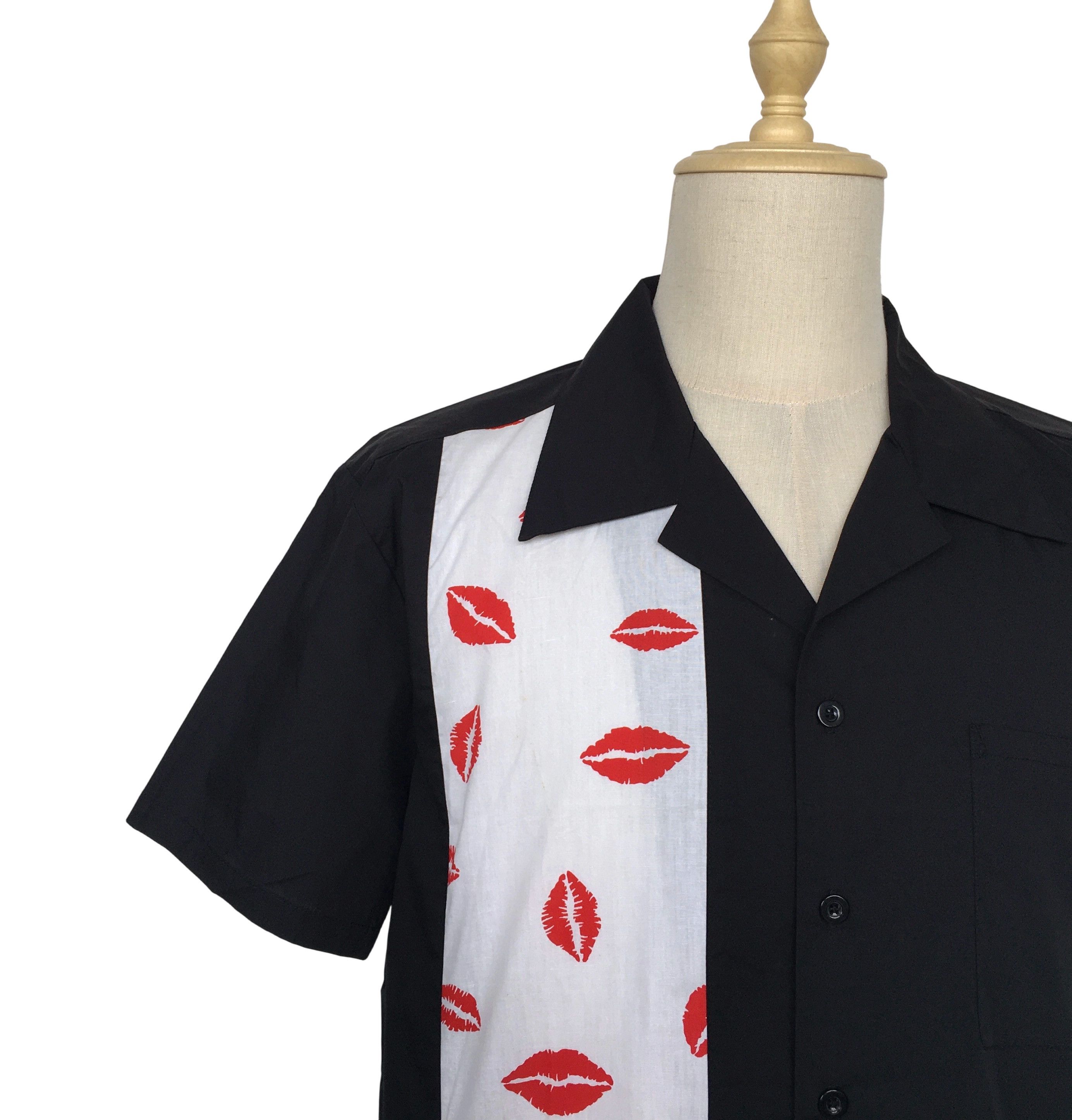 Other Retro Style Lips Panel Black Casual Hawaiian Shirts Size US XL / EU 56 / 4 - 5 Thumbnail