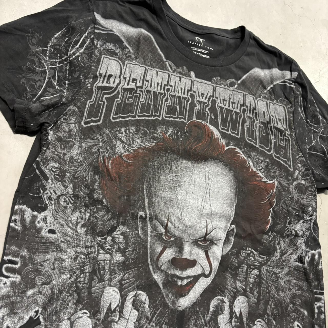 Vintage Crazy Vintage Y2K/2000s Pennywise Black IT Chapter Two Horror AOP Graphic Tee! Size US M / EU 48-50 / 2 - 3 Thumbnail