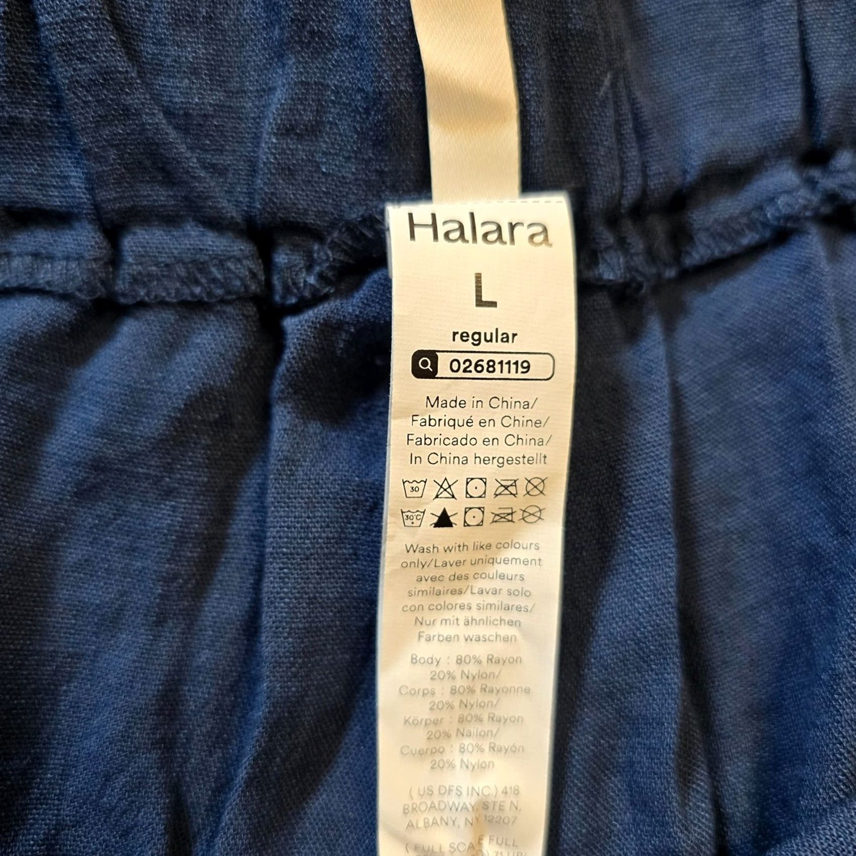 Vintage Halara Pants Regular Blue Wide-Leg Pleated Plicated Stretch Casual Womens Size L Size 36" / US 14 / IT 50 - 4 Thumbnail