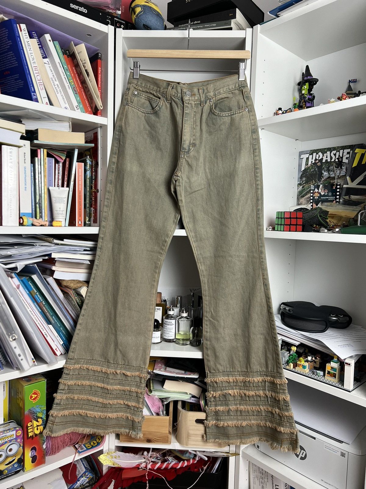 Japanese Brand Vintage Y2K wide leg flared denim pants 32 avantagarde Size 32" / US 10 / IT 46 - 1 Thumbnail